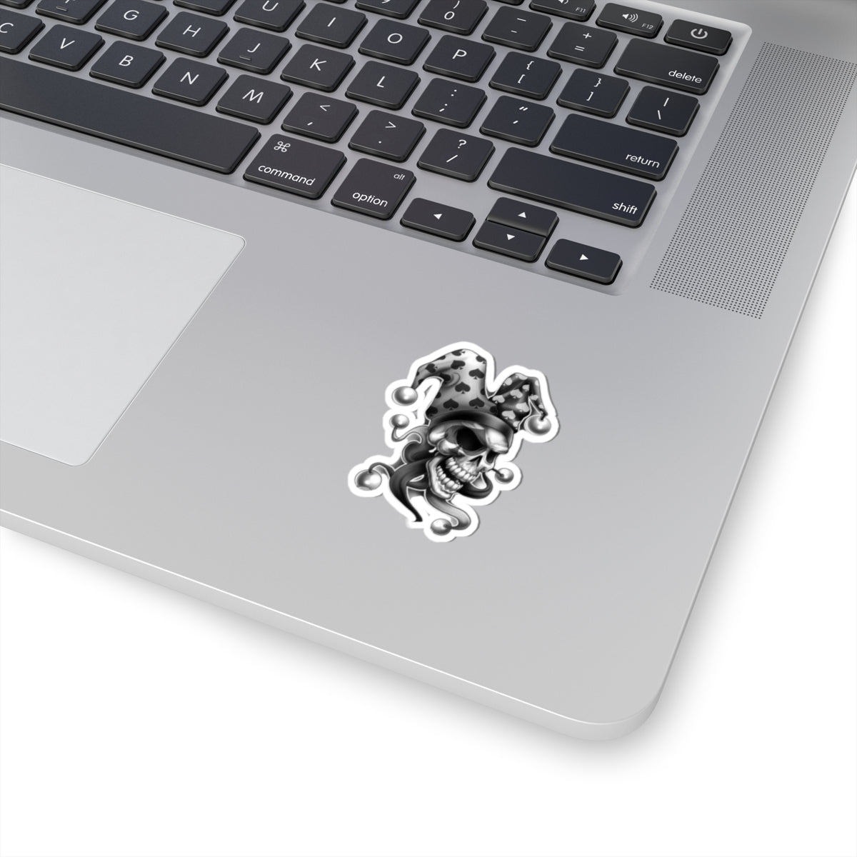 Jester Skull Stickers - Cool Laptop Decal, Goth Aesthetic Art, Dark Humor Gift, Halloween Decor, Unique Punk Accessories