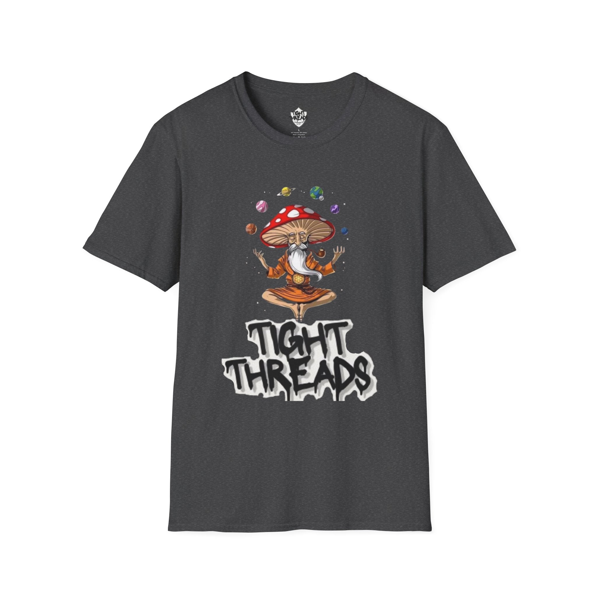 Mushroom Meditation Tee | Unisex Softstyle T-Shirt, Trendy Graphic Tee, Casual Wear, Nature Lover Gift, Relaxation Shirt, Festival Apparel