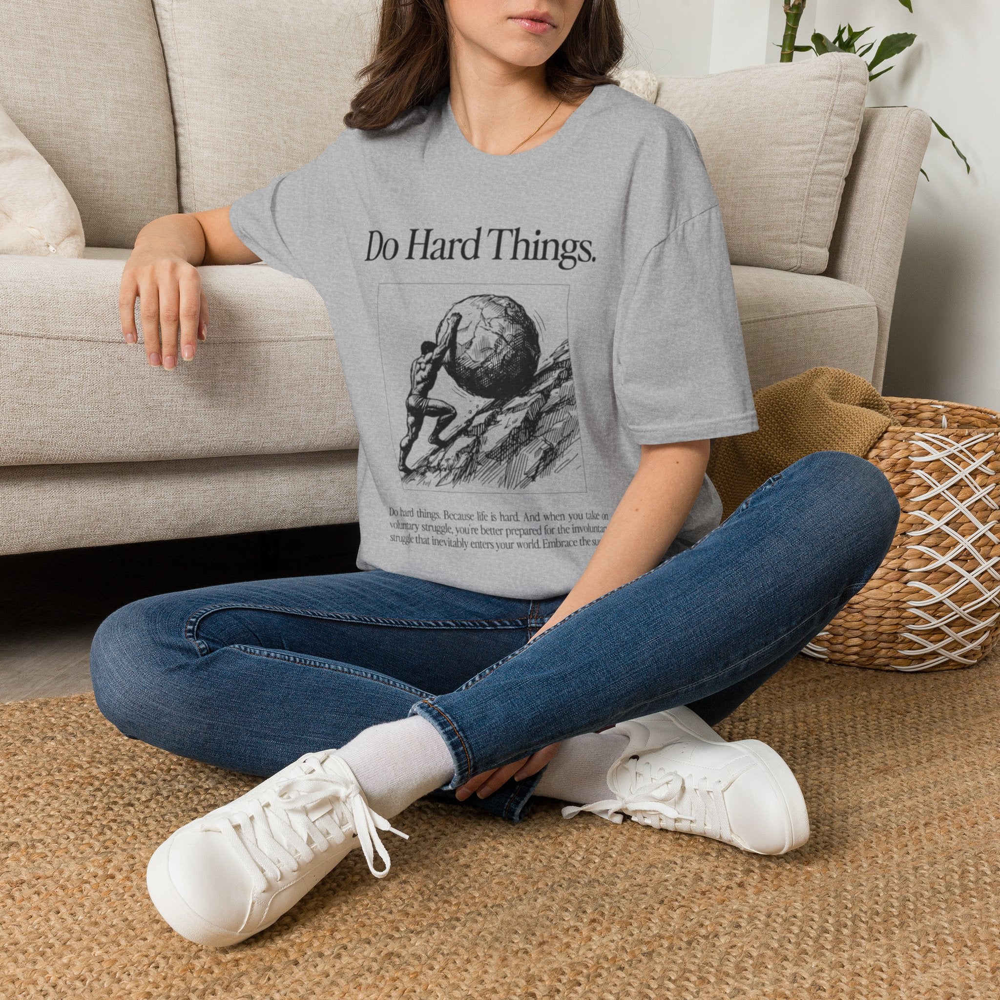 Do Hard Things Inspirational Unisex T-Shirt: Motivational Gym Tee, Casual Workout Shirt, Positive Apparel