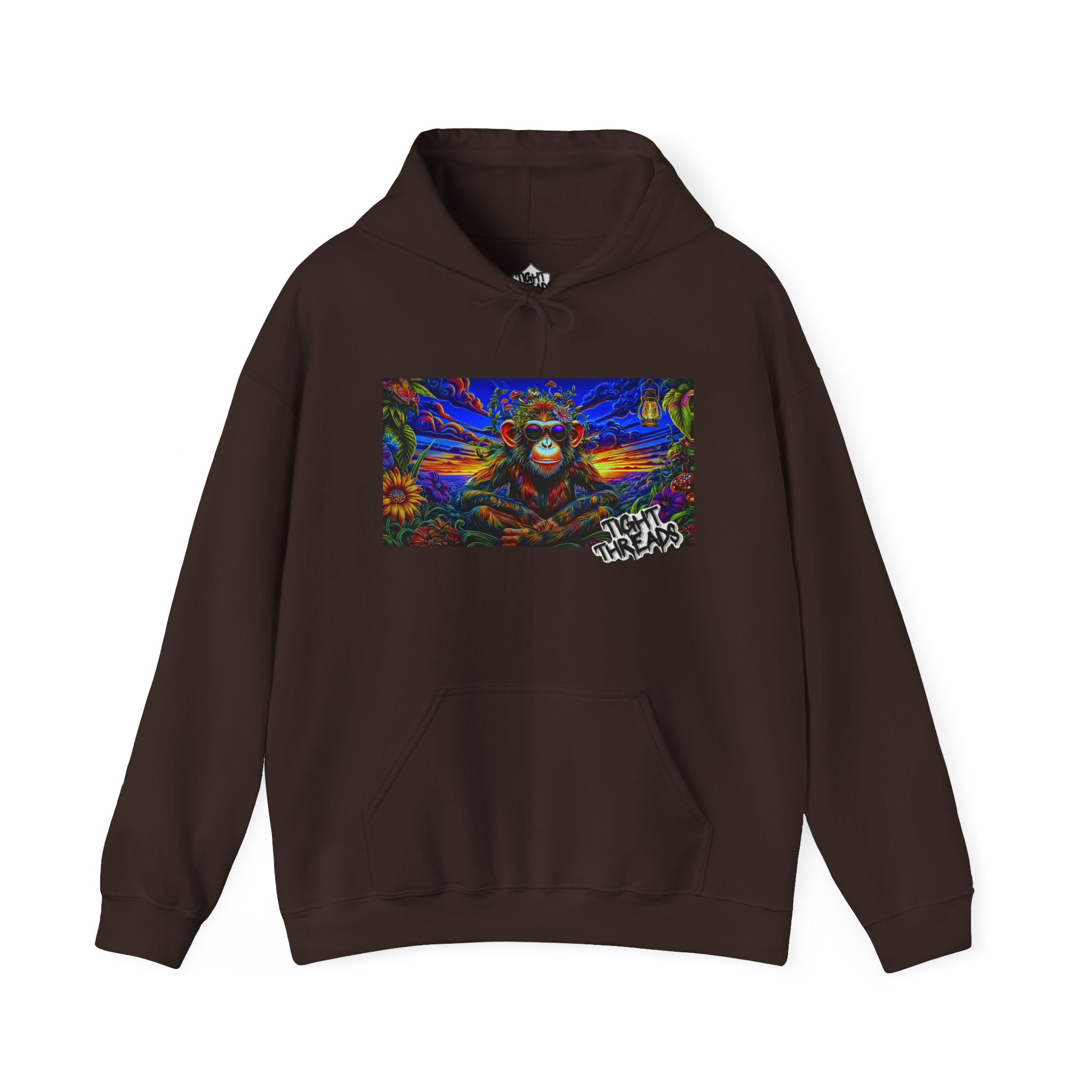 Colorful Cool Monkey Artistic Hoodie, Graphic Sweatshirt, Beach Vibe, Casual Streetwear, Cozy Gift, Unisex Hooded Sweatshirt