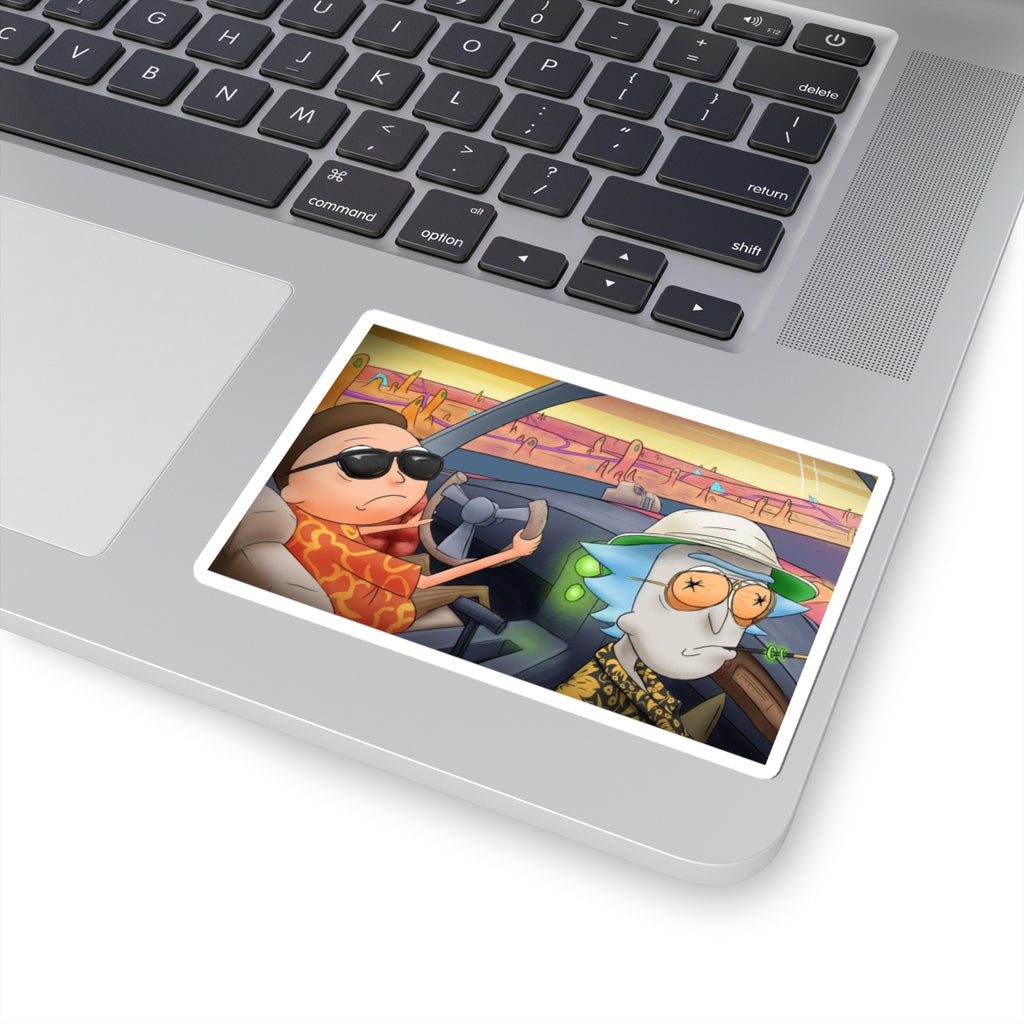 Psychedelic Fear and Loathing Rick and Morty Style Sticker | Kiss-Cut Sticker