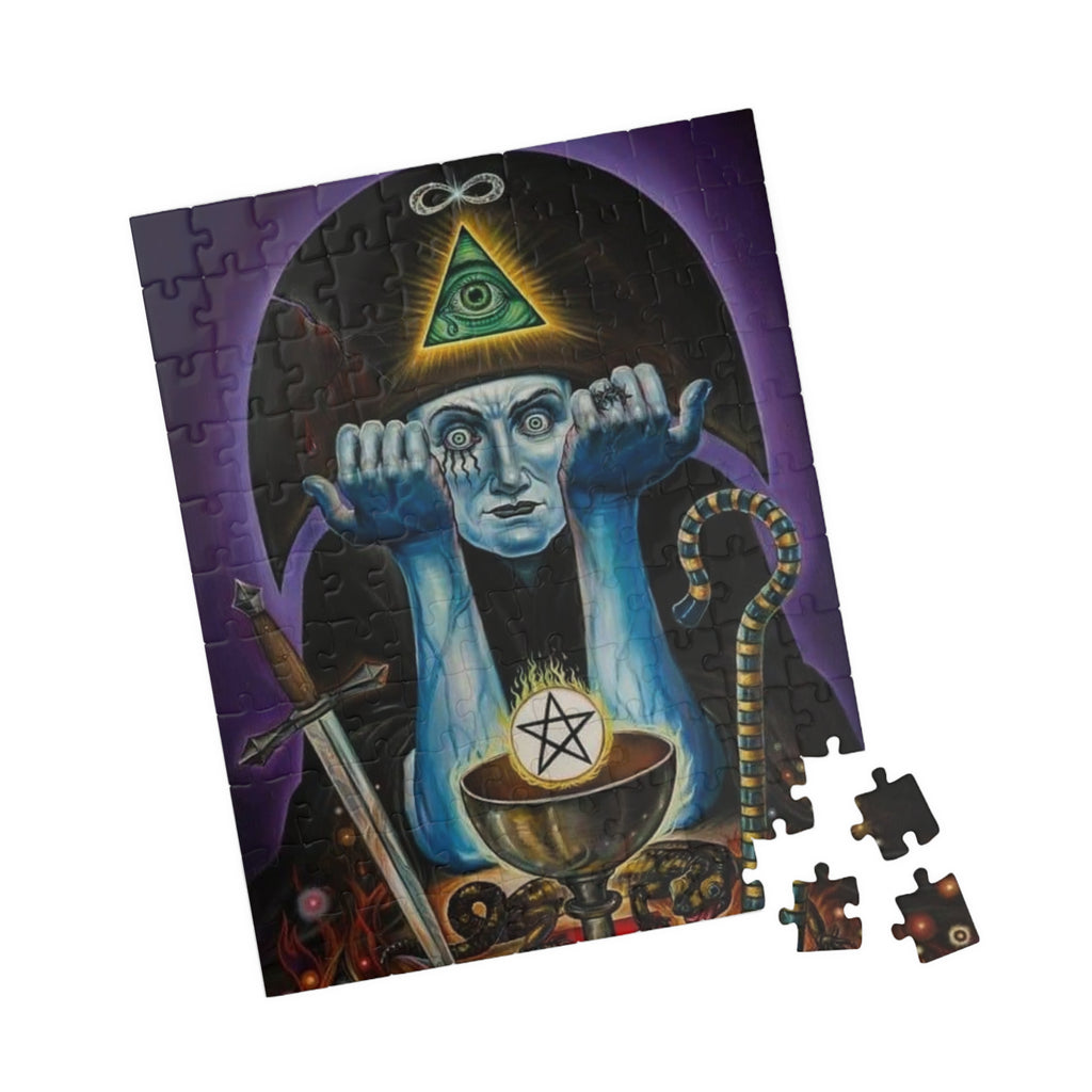Occult Tarot Illustration Puzzle 520 Piece | Mystic Eye Pentagram Chalice Puzzle