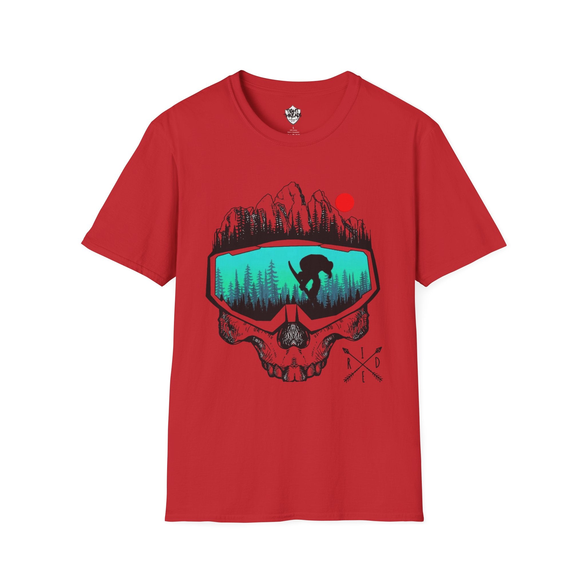Snowboard Skull T-Shirt - Cool Adventure Graphic Tee for Outdoor Enthusiasts, Summer Festivals, Gift for Him/Her, Casual Wear, Nature tee