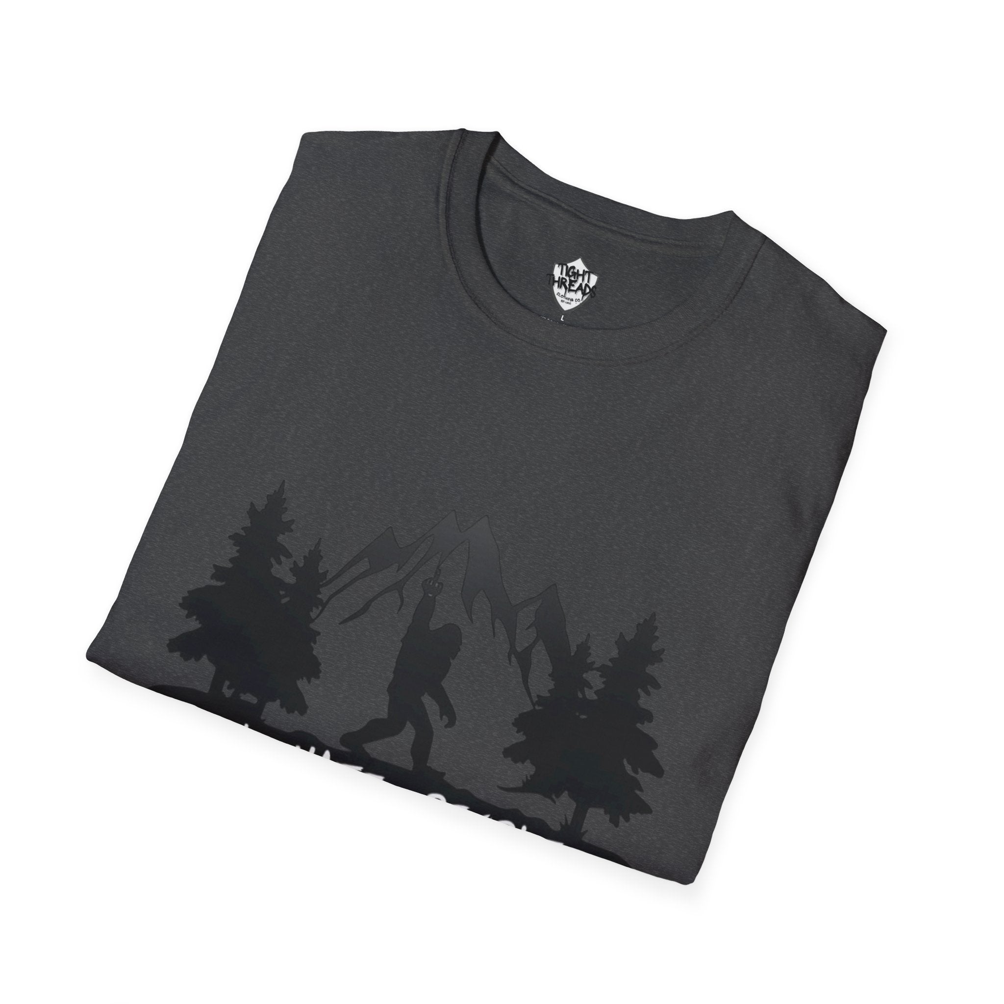 Bigfoot I Hate People mountain silhouette T-Shirt | hiker outdoors trees