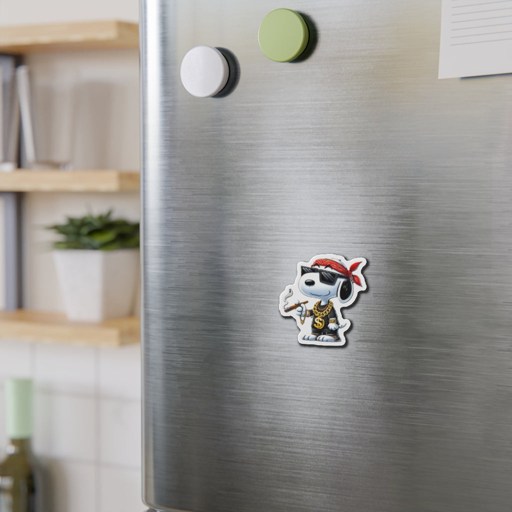 Cool Snoopy- Dog Wearing Bandana die-cut magnet | Cartoon Character Magnet