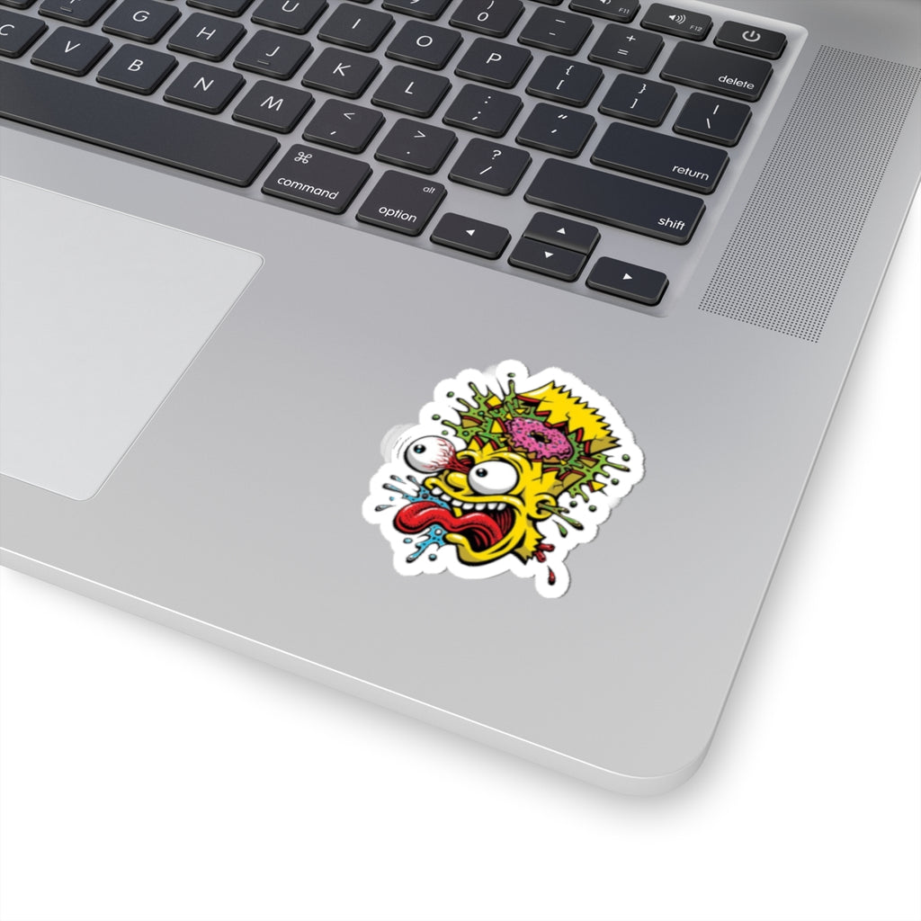 Exploding Cartoon Head sticker | Kiss-Cut Sticker, Retro Skate Punk Art
