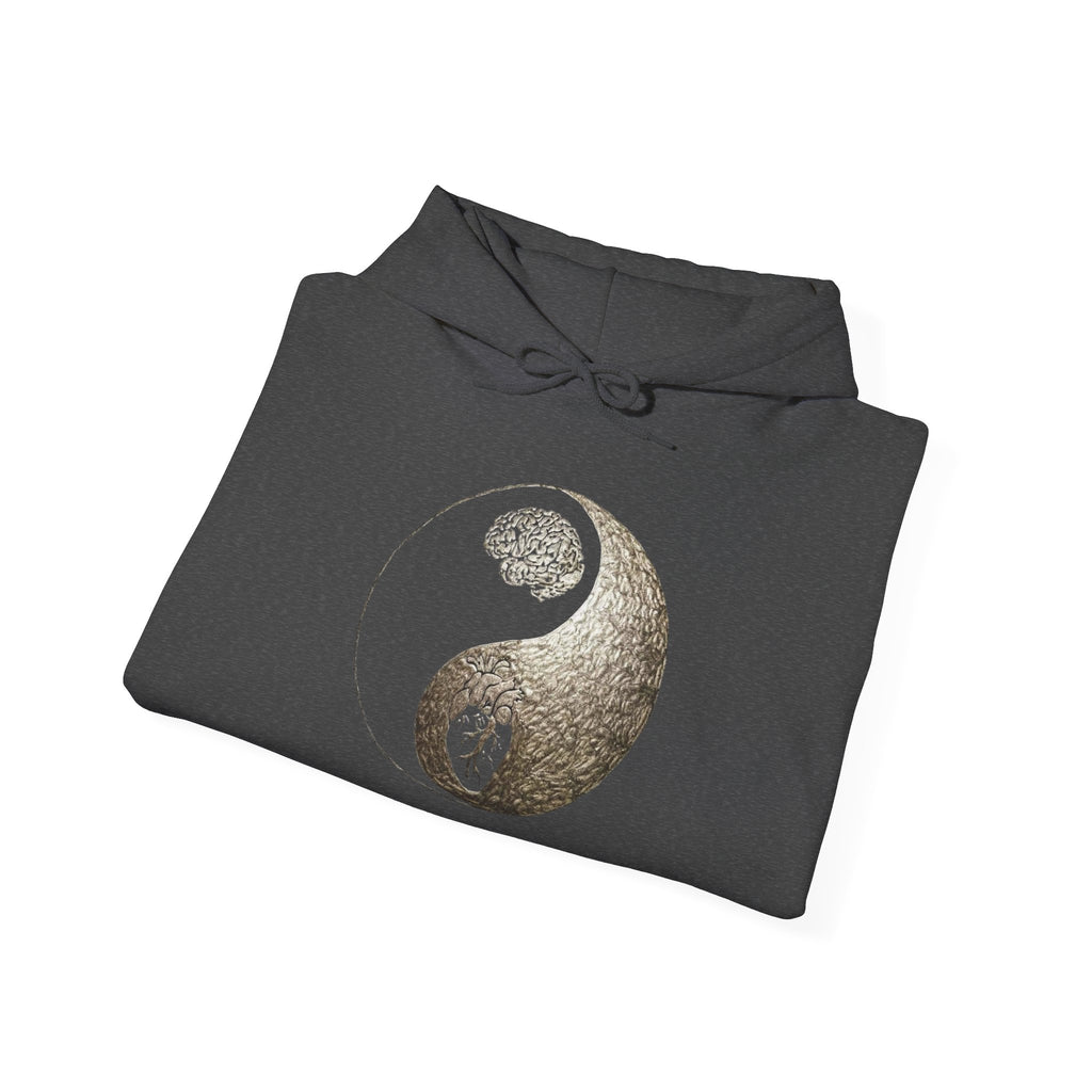 Yin Yang Mind over Body Hooded Sweatshirt - Cozy Unisex Hoodie for Peace Lovers, Spiritual Gift, Casual Wear, Meditation