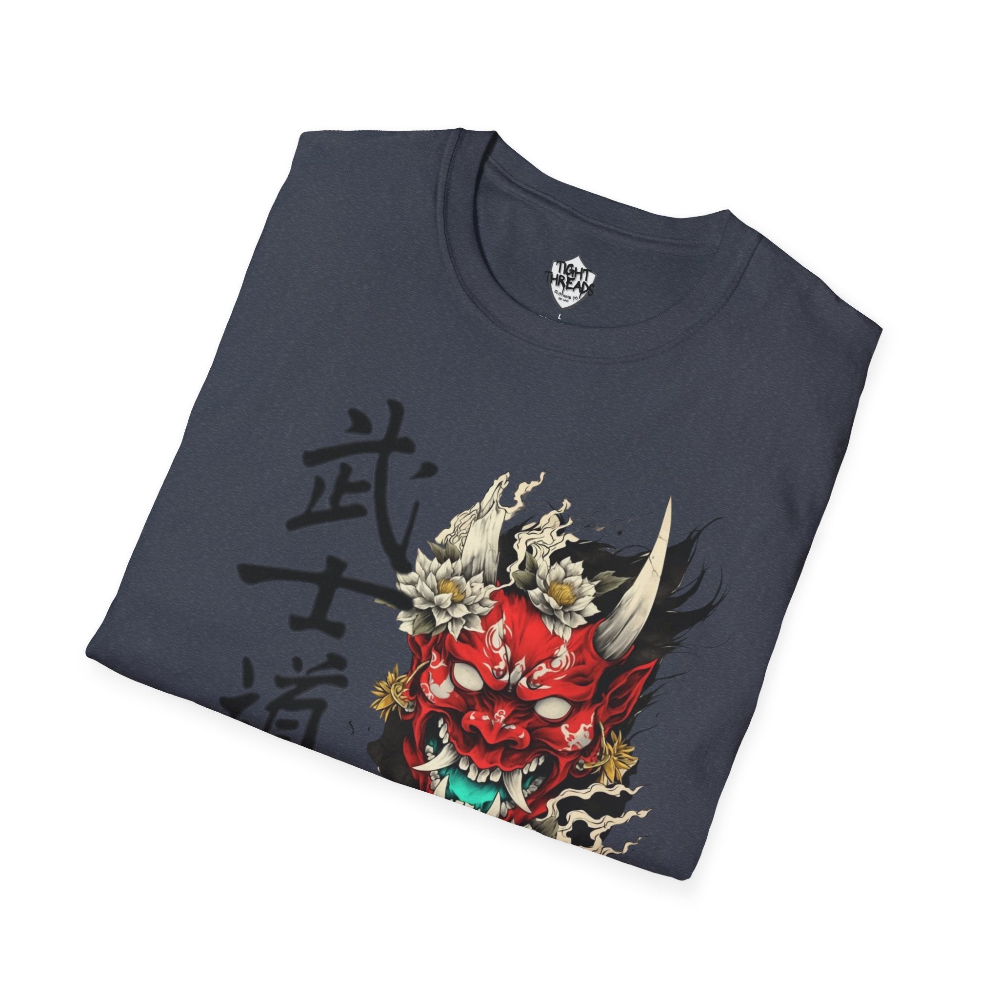 Oni Samurai Bushido Graphic Tee, Unisex Softstyle T-Shirt, Streetwear Style Urban Outfit