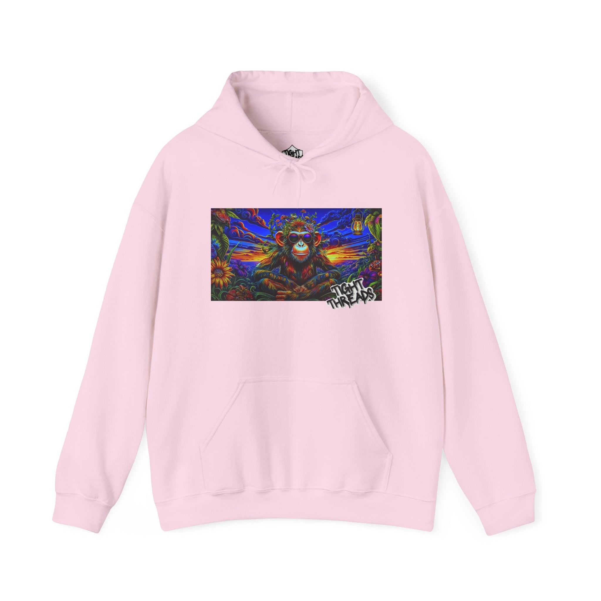 Colorful Cool Monkey Artistic Hoodie, Graphic Sweatshirt, Beach Vibe, Casual Streetwear, Cozy Gift, Unisex Hooded Sweatshirt