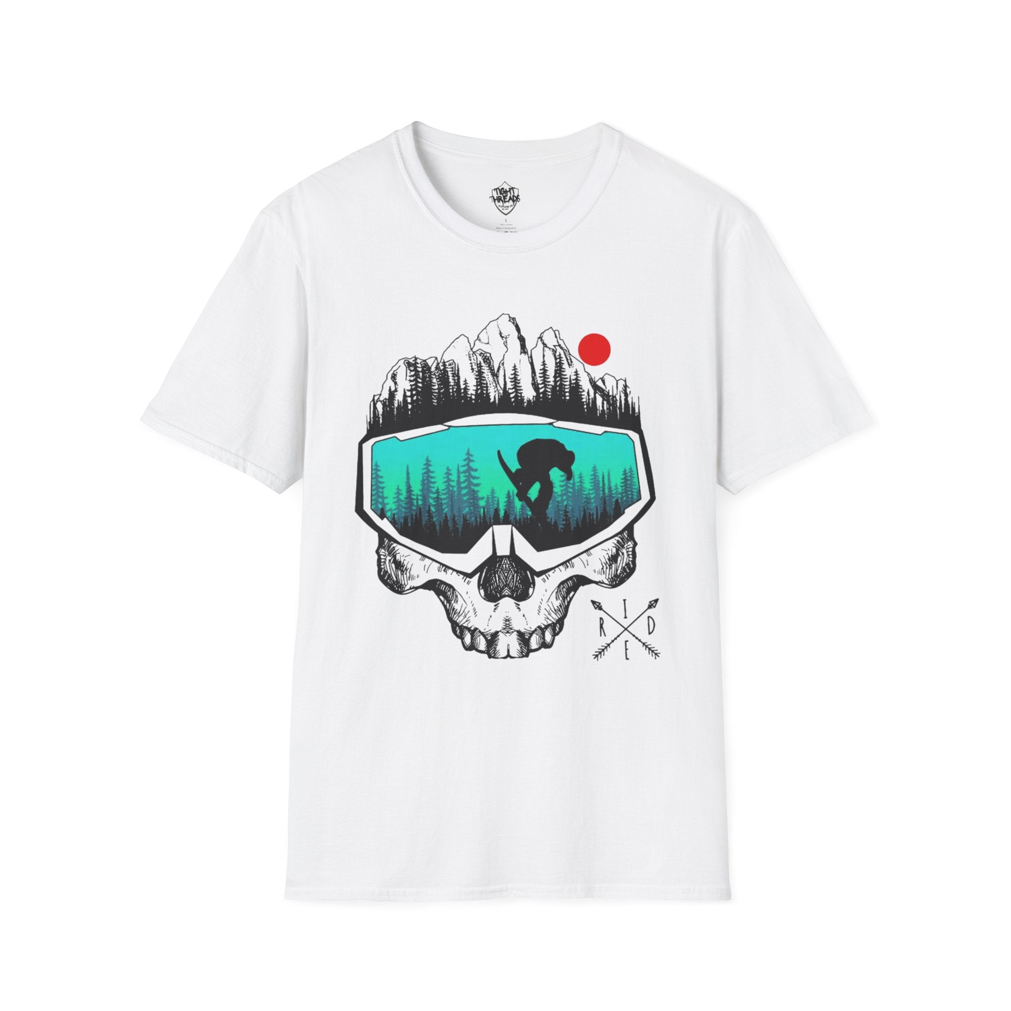 Snowboard Skull T-Shirt - Cool Adventure Graphic Tee for Outdoor Enthusiasts, Summer Festivals, Gift for Him/Her, Casual Wear, Nature tee