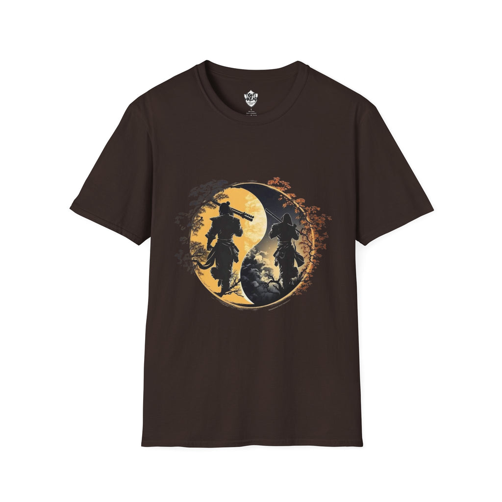 Yin Yang Samurai unisex style T-Shirt, Men and Women T-Shirt, durable and smooth fabric, casual wear.