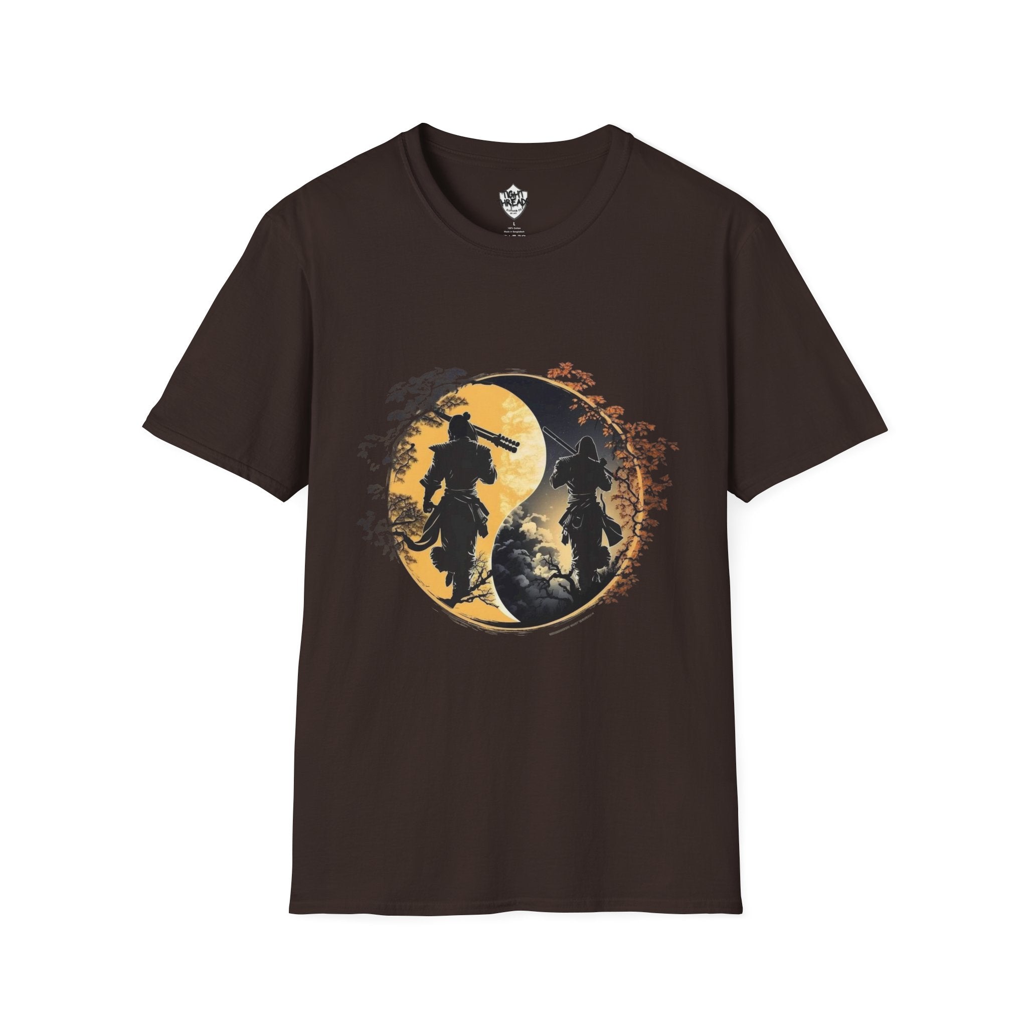 Yin Yang Samurai unisex style T-Shirt, Men and Women T-Shirt, durable and smooth fabric, casual wear.