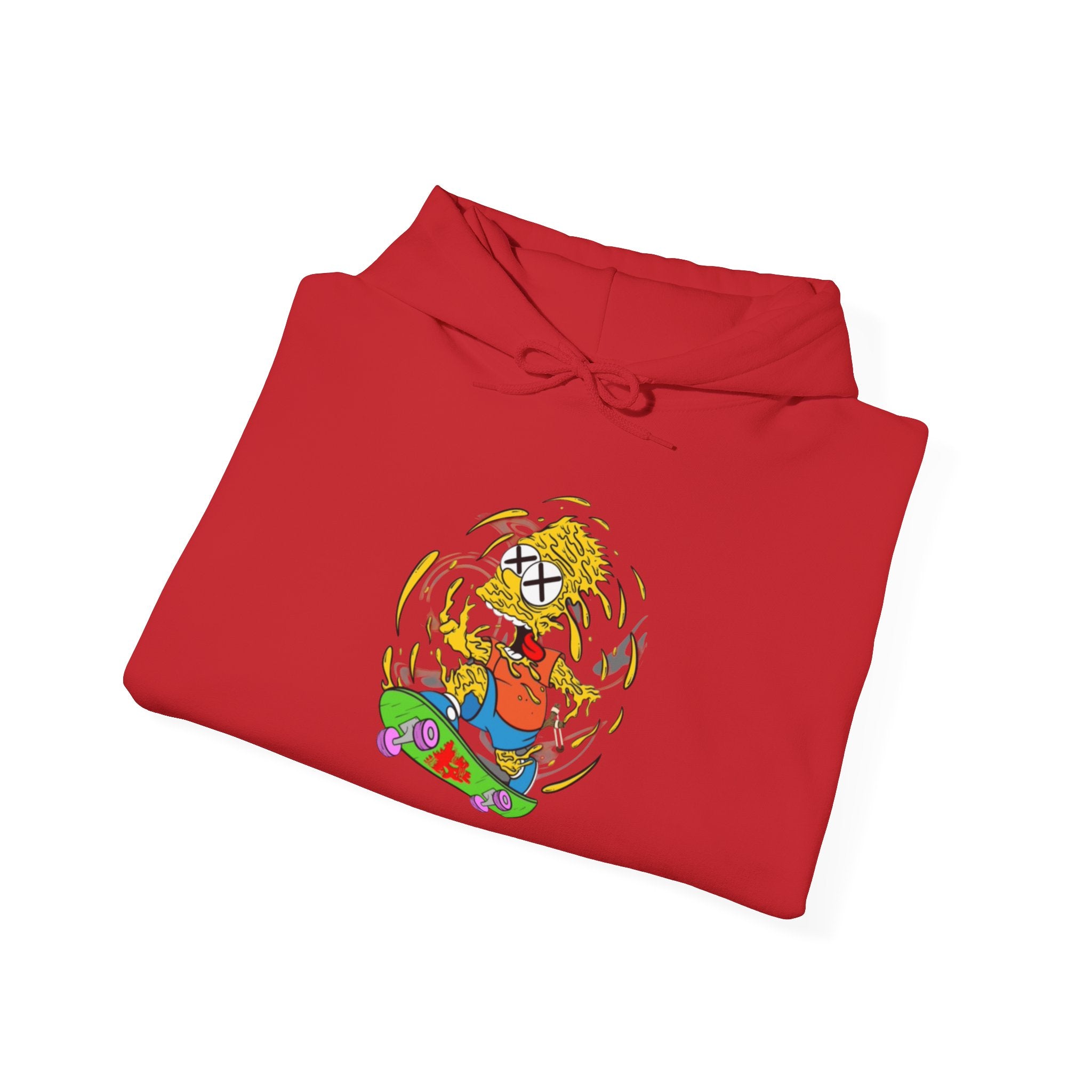 Warping Bart Simpson Skateboarding Hoodie | Retro Skateboard Illustration