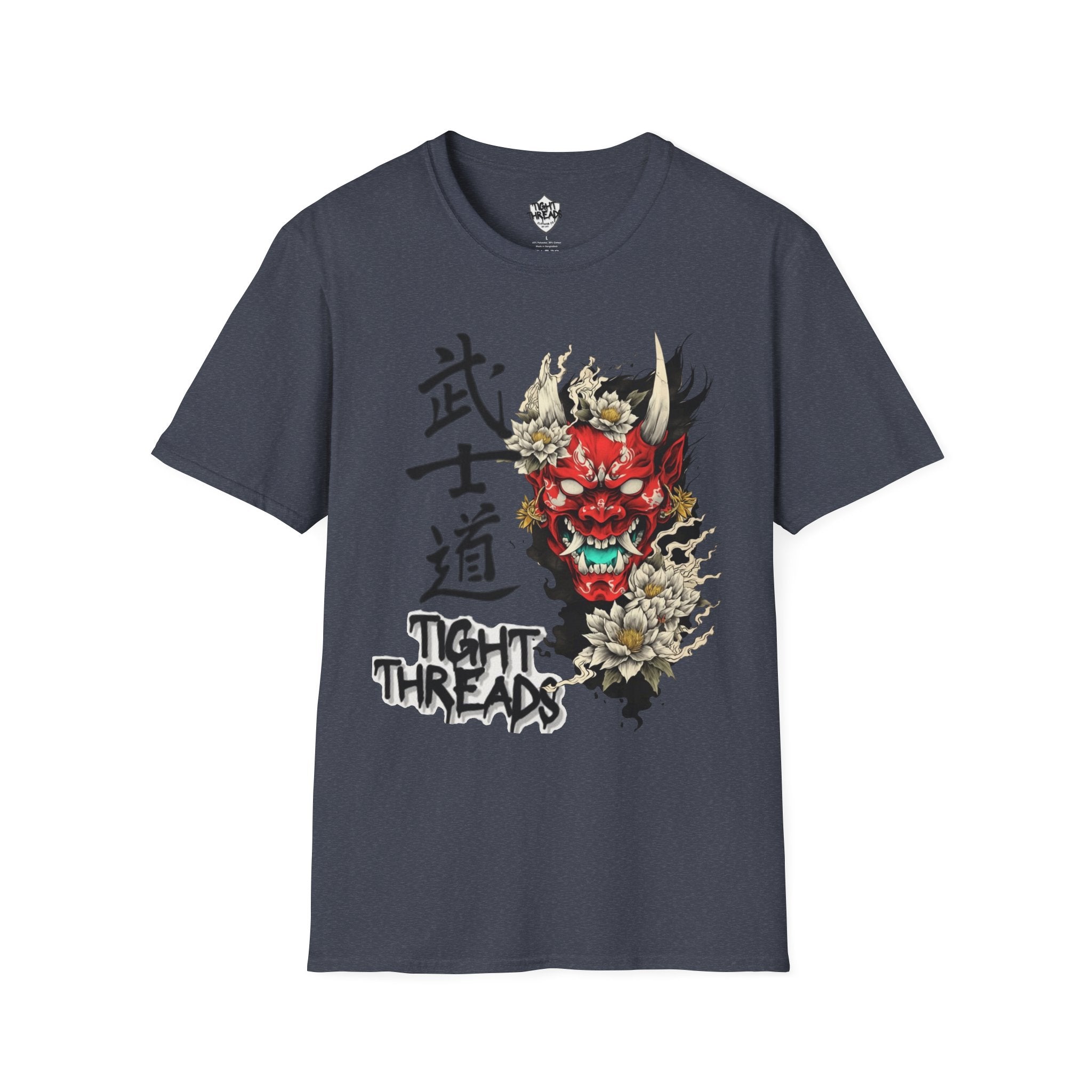 Oni Samurai Bushido Graphic Tee, Unisex Softstyle T-Shirt, Streetwear Style Urban Outfit