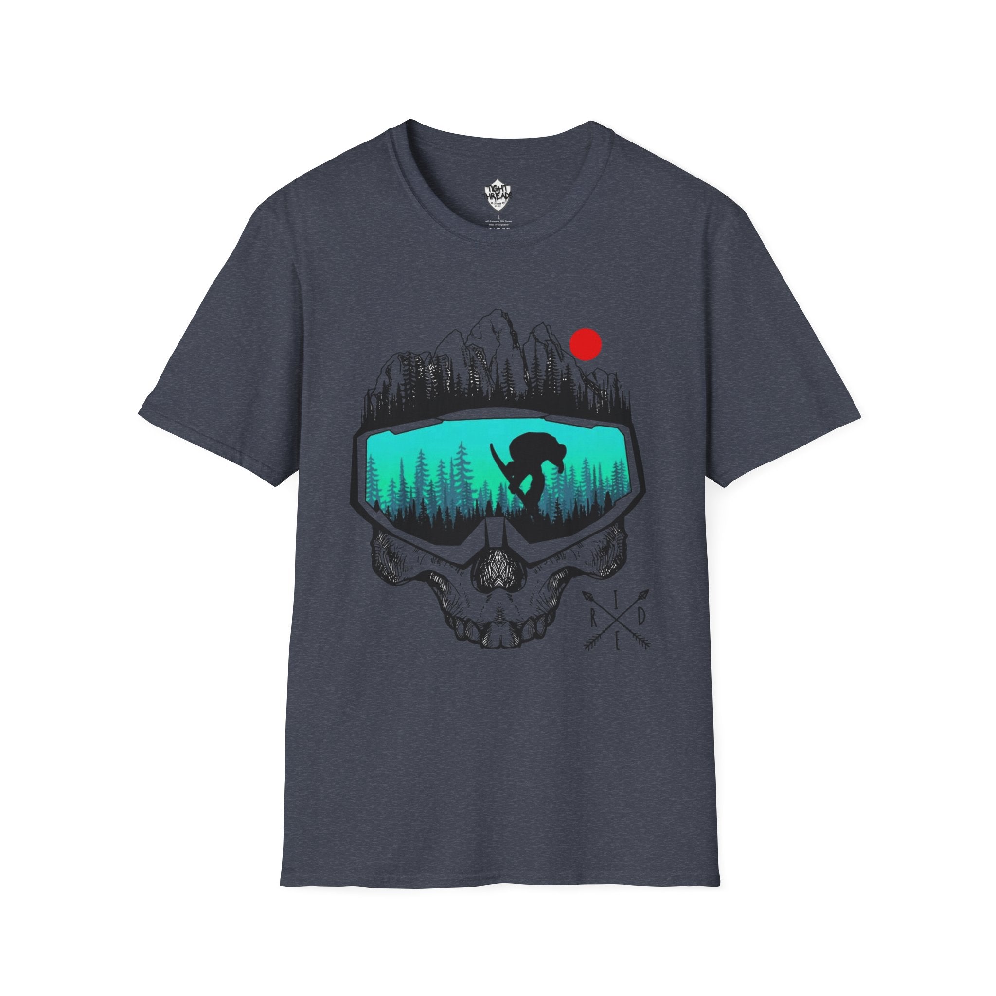 Snowboard Skull T-Shirt - Cool Adventure Graphic Tee for Outdoor Enthusiasts, Summer Festivals, Gift for Him/Her, Casual Wear, Nature tee