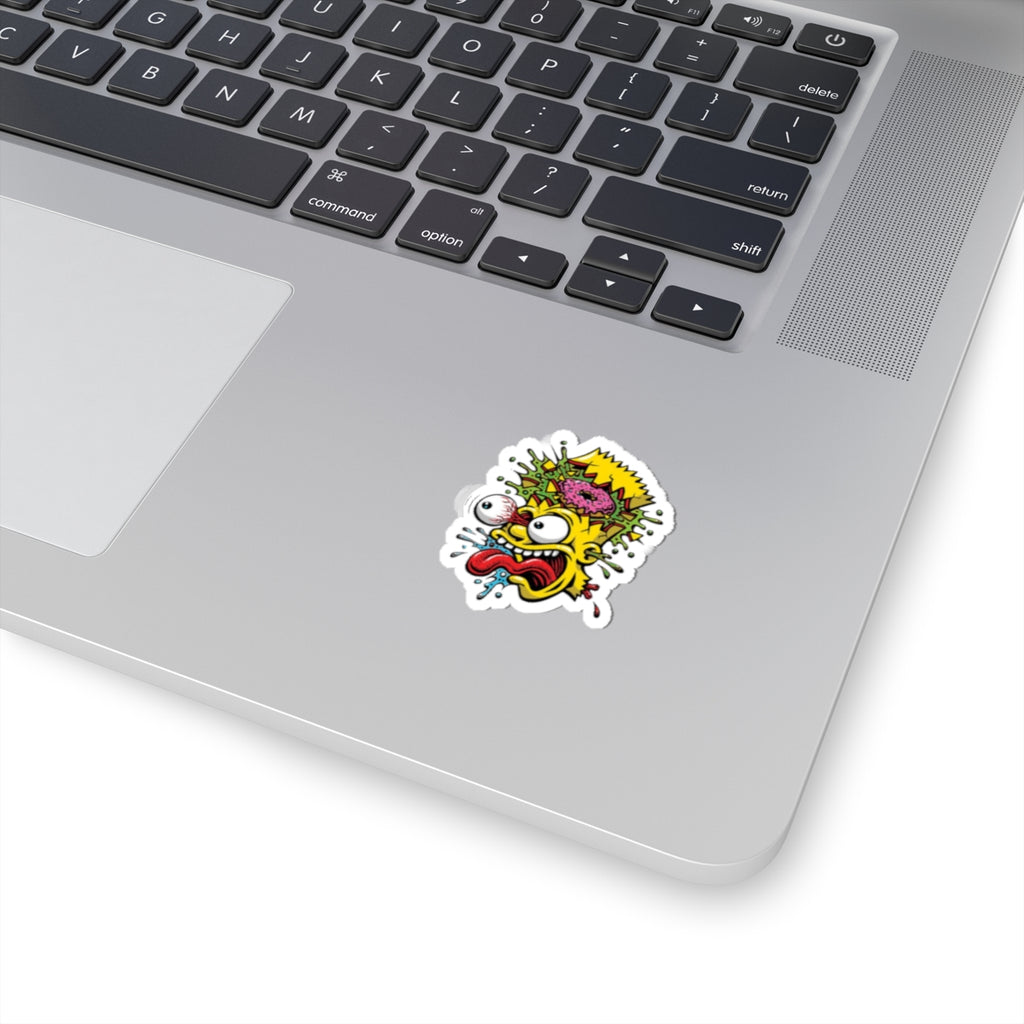 Exploding Cartoon Head sticker | Kiss-Cut Sticker, Retro Skate Punk Art
