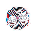 Rick and Morty Glitch Faces Kiss-Cut Stickers | Vinyl Sticker