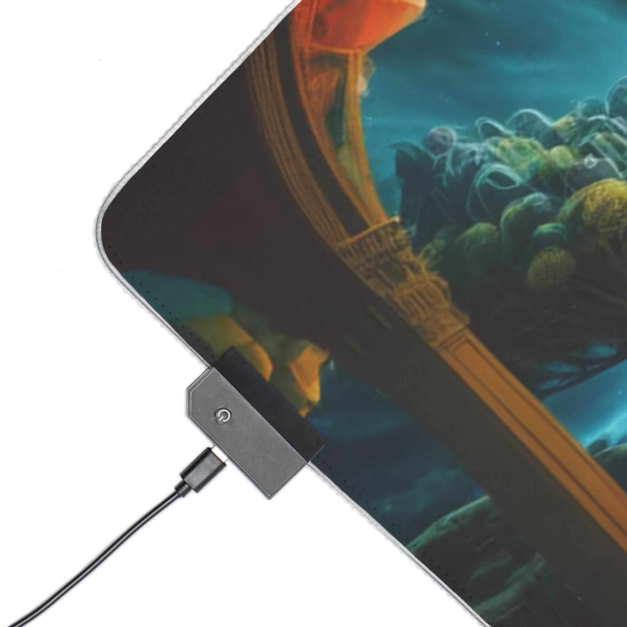 Mystic Temple at Moonlight LED Gaming Mouse Pad | Fantasy Landscape, RGB Edge