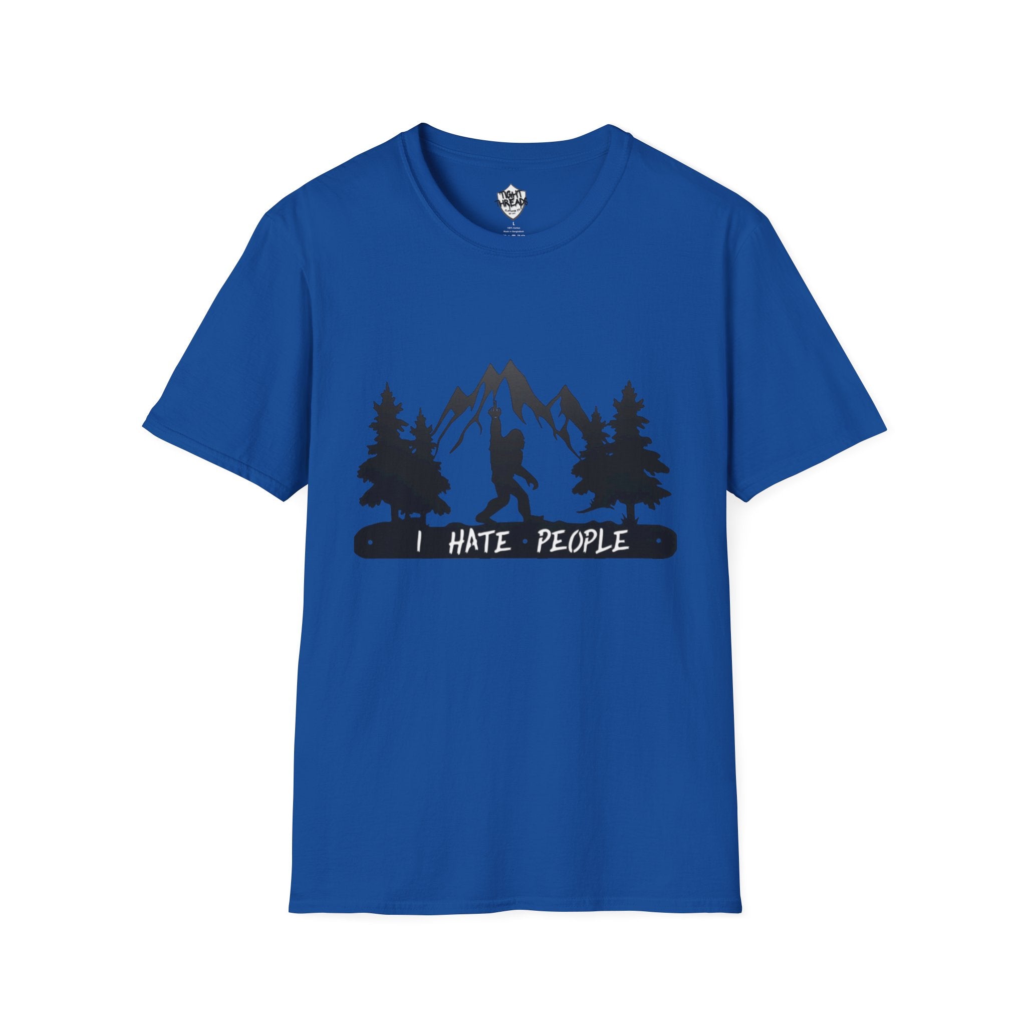 Bigfoot I Hate People mountain silhouette T-Shirt | hiker outdoors trees