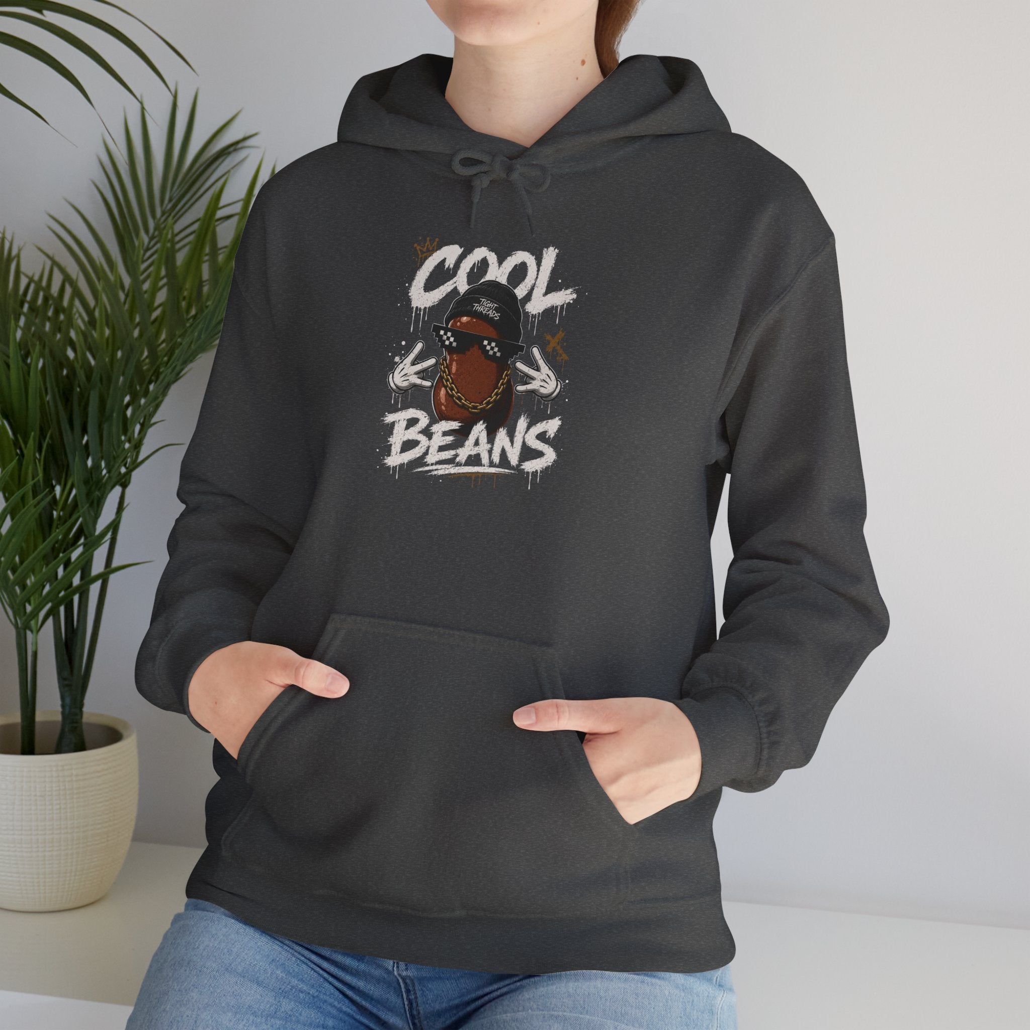 Cool Beans Hoodie — Funny Cartoon Coffee Bean Graphic Pullover