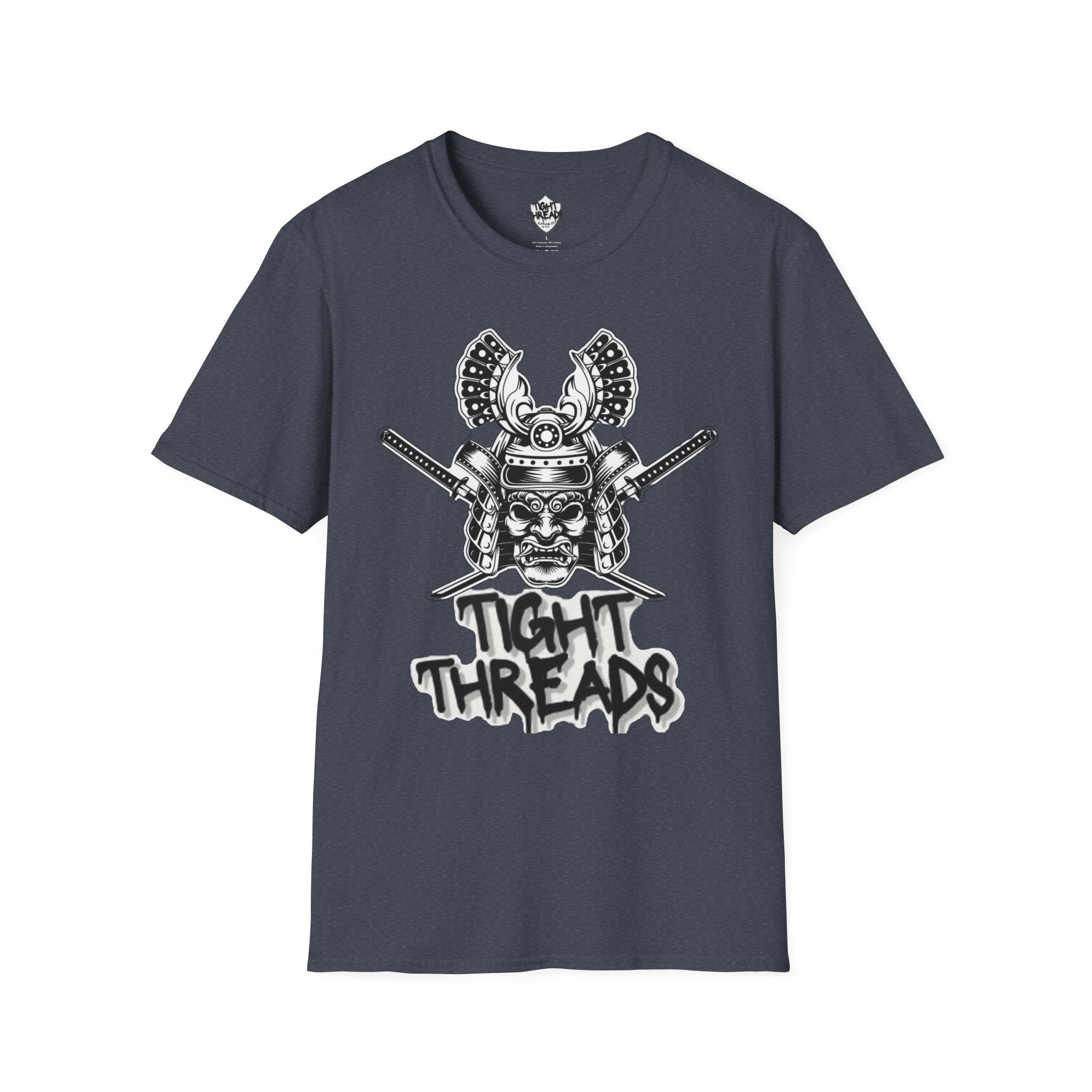 Samurai Skull Graphic T-Shirt, Unisex Softstyle Tee, Edgy Streetwear, Perfect for Anime Fans, Casual Wear, Birthday Gift