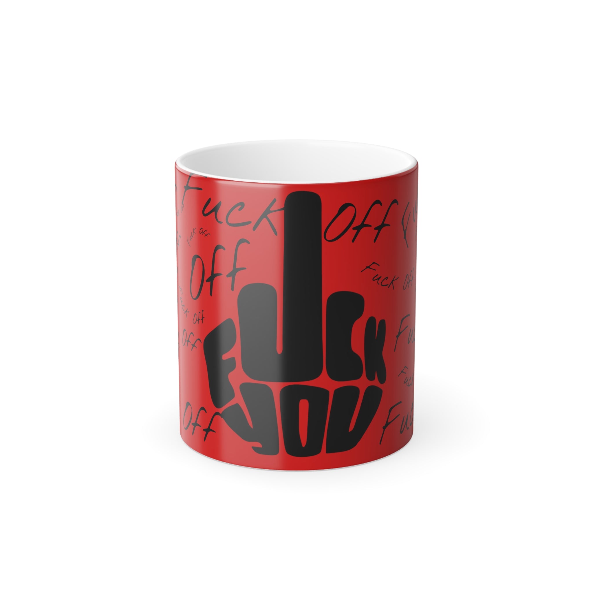 Middle Finger F*ck You Color Morphing Mug, 11oz | Heat Reveal Coffee Cup