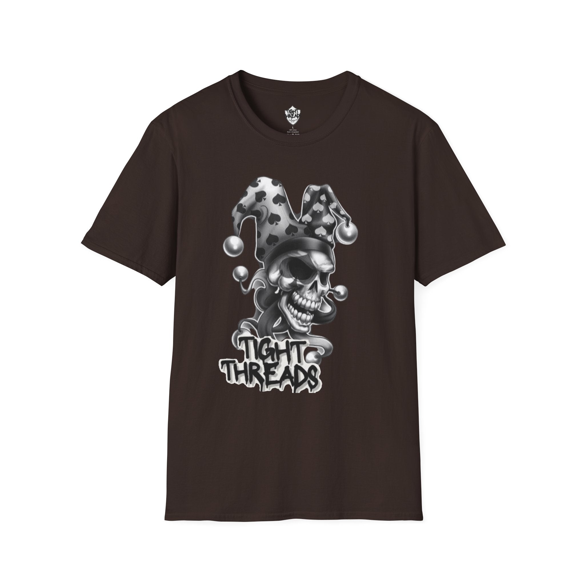 Skull Jester Tee - Unisex Softstyle T-Shirt, Halloween Costume Tee, Graphic Tee, Funny Shirt, Unique Gift for Him/Her