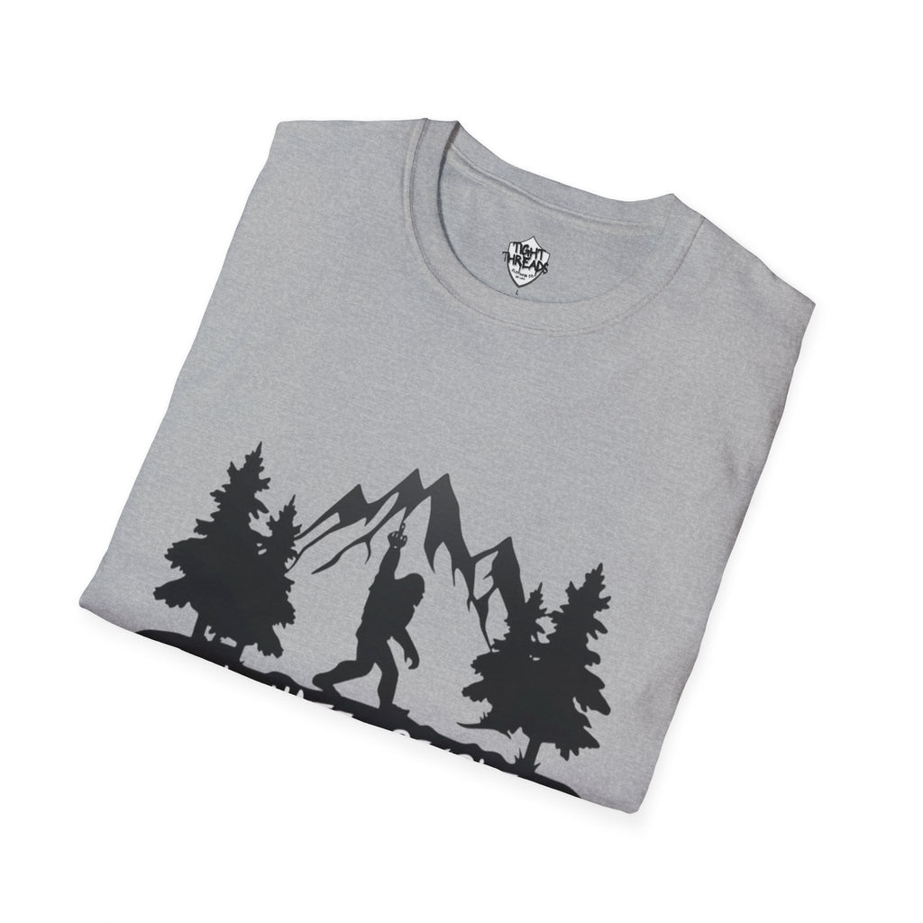 Bigfoot I Hate People mountain silhouette T-Shirt | hiker outdoors trees