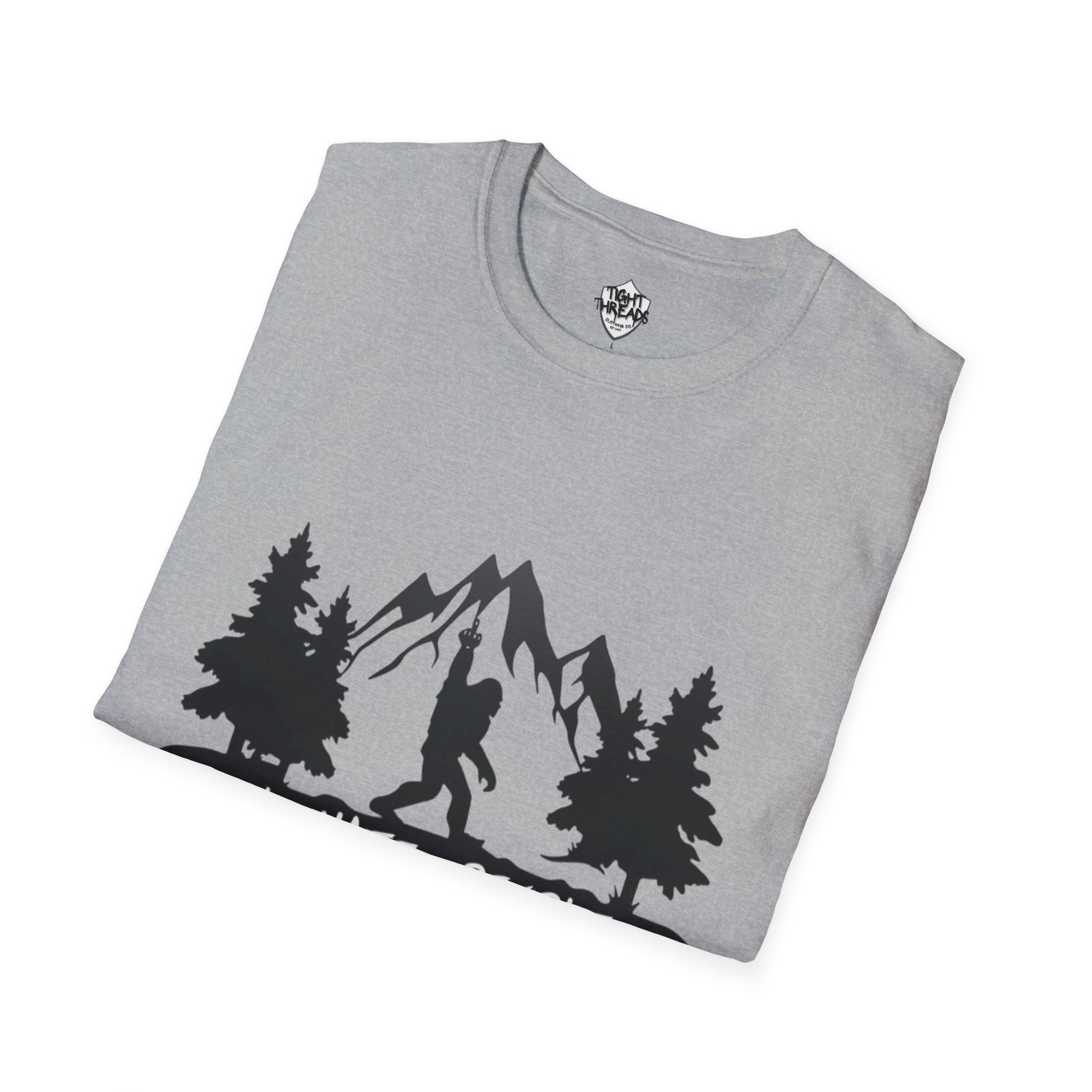 Bigfoot I Hate People mountain silhouette T-Shirt | hiker outdoors trees