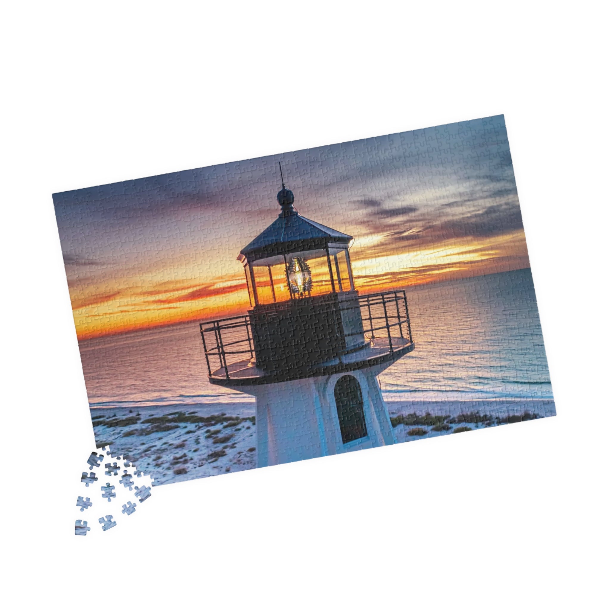Lighthouse Sunset Puzzle 110, 252, 520, 1014 Piece | Scenic Coastal Jigsaw