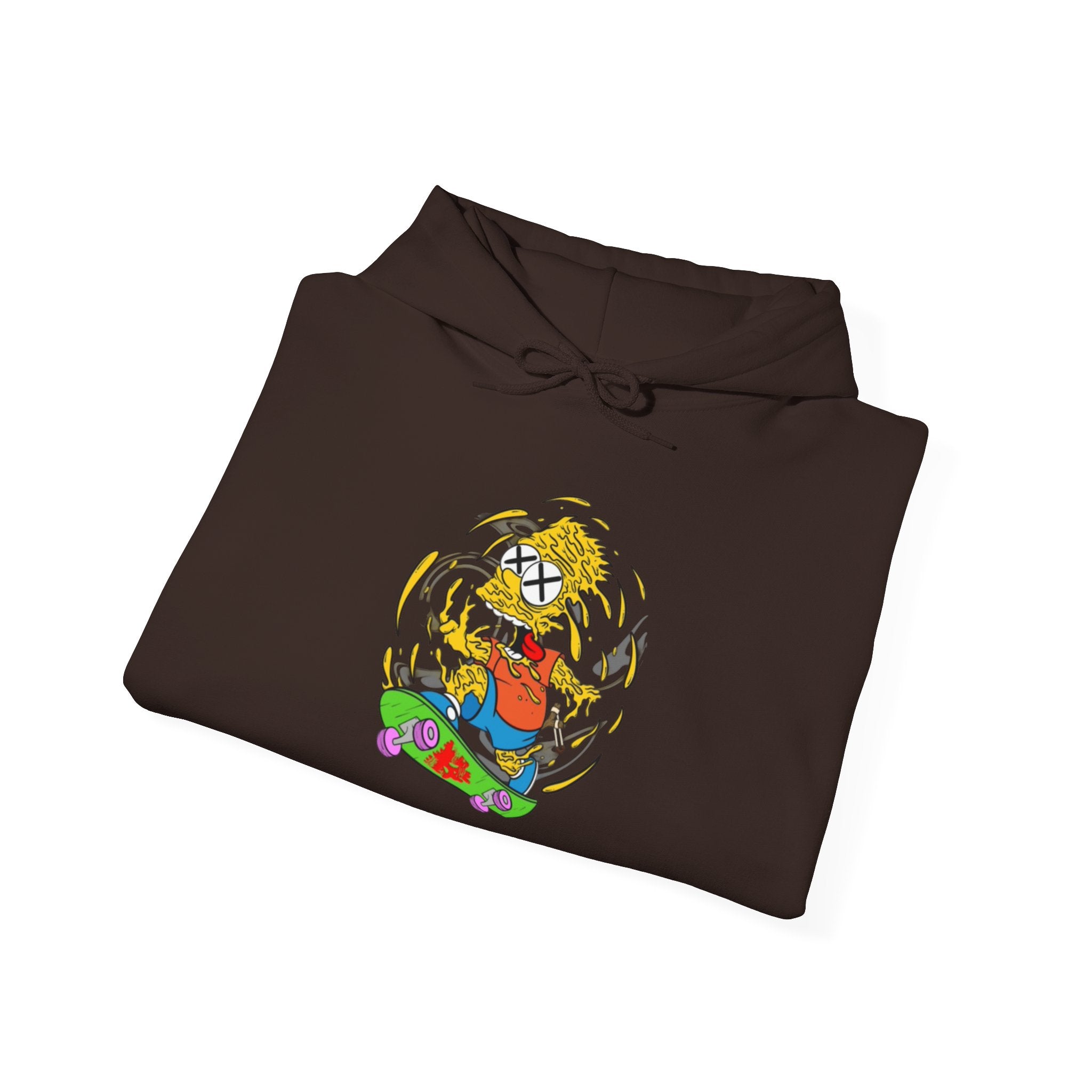 Warping Bart Simpson Skateboarding Hoodie | Retro Skateboard Illustration