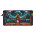 Mystic Temple at Moonlight LED Gaming Mouse Pad | Fantasy Landscape, RGB Edge