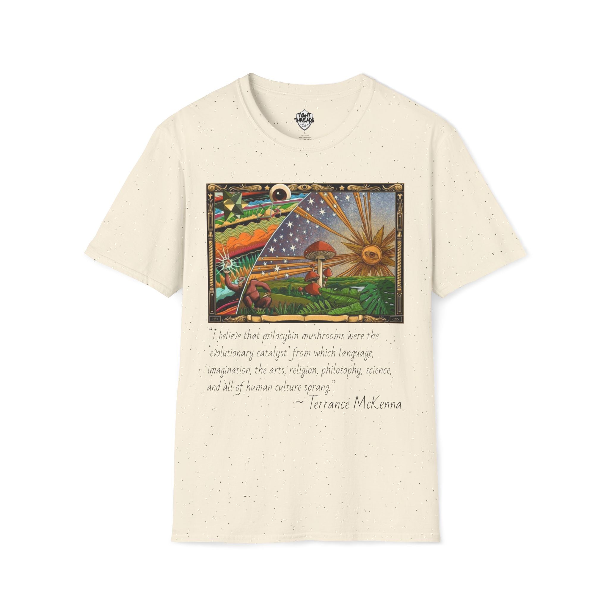 Terrance McKenna stoned ape theory T-Shirt, Motivational Shirt, Casual Wear, Gift for Dreamers, Unique Everyday Style