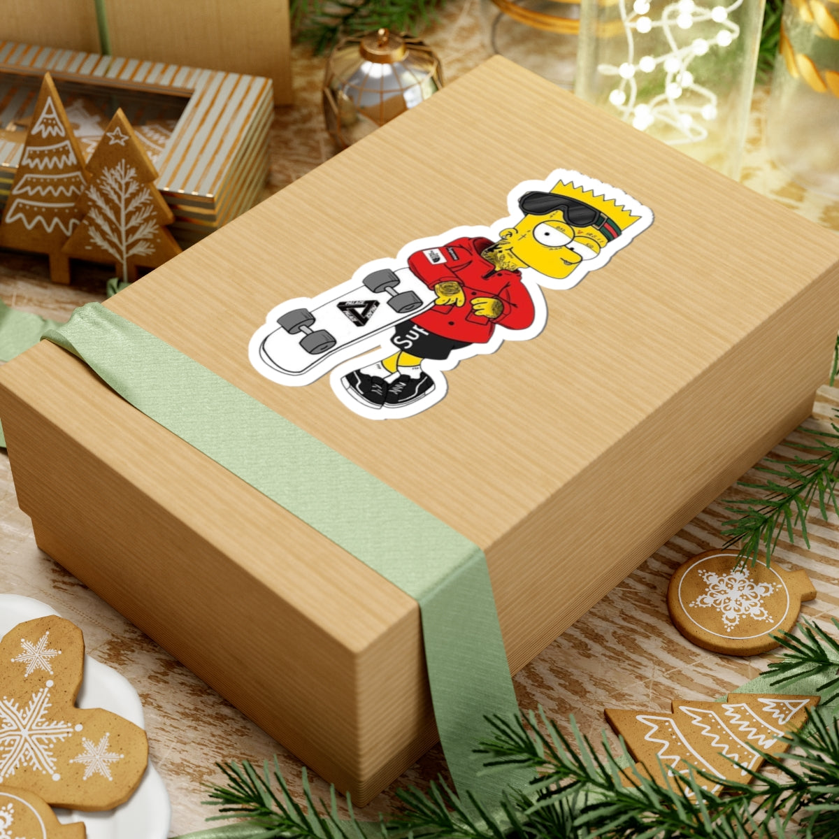 Skater Bart Simpson Character Sticker | Kiss-Cut Sticker