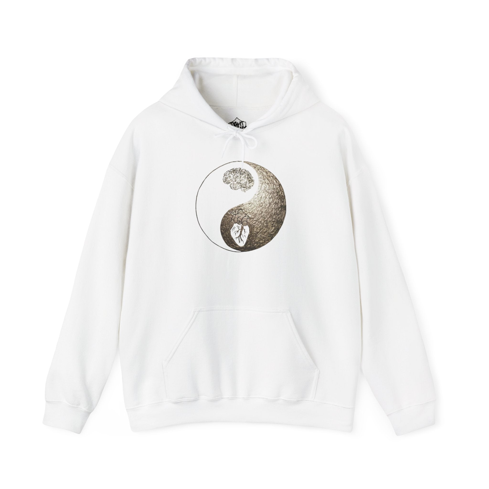 Yin Yang Mind over Body Hooded Sweatshirt - Cozy Unisex Hoodie for Peace Lovers, Spiritual Gift, Casual Wear, Meditation