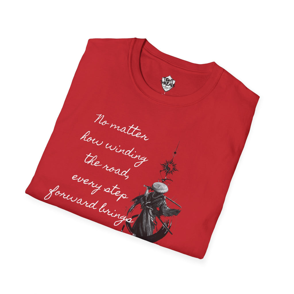 Samurai Unalome Inspirational Quote T-Shirt, Motivational Tee, Unique Graphic Shirt, Gift for Friends, Casual Wear, Unisex Softstyle Tee