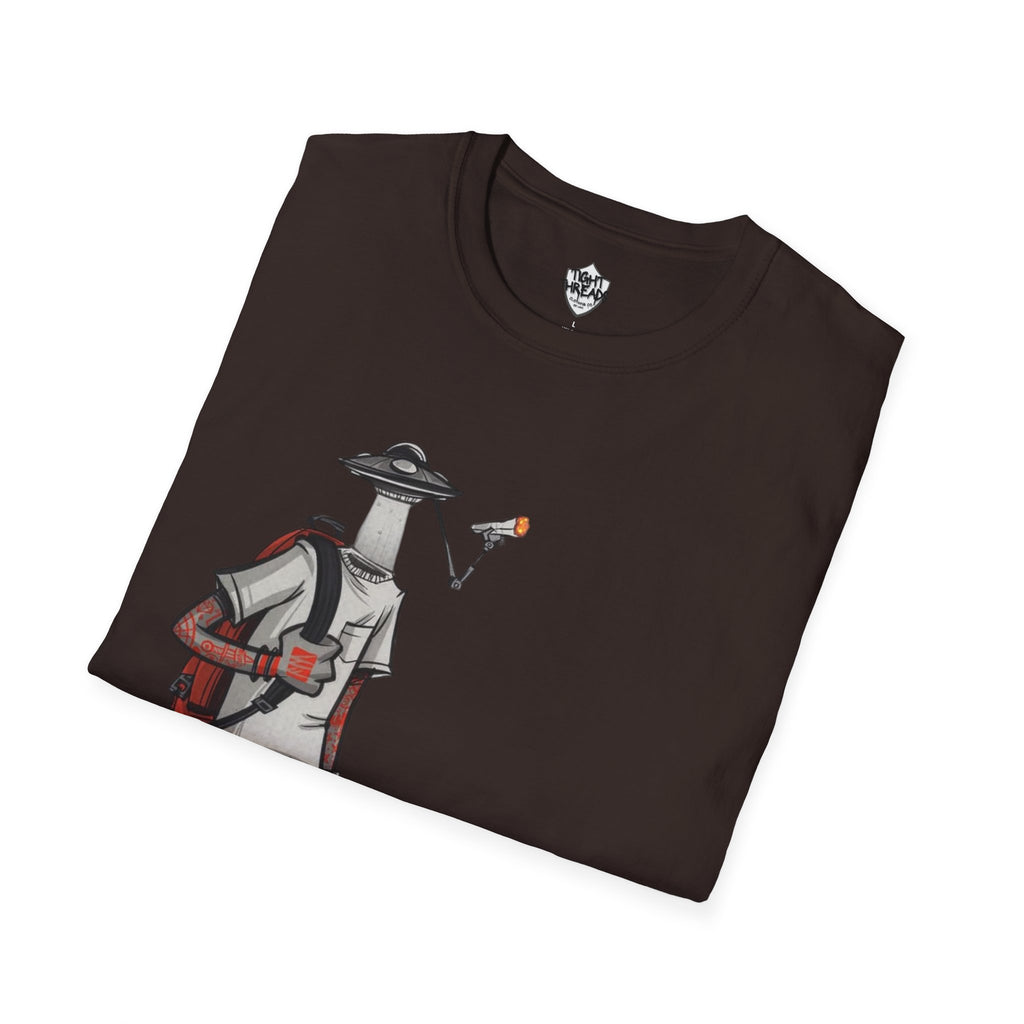 UFO Head Smokin Graffiti Street Art Unisex T-Shirt, Urban Graphic Tee, Unique Gift, Casual Style, Everyday Wear