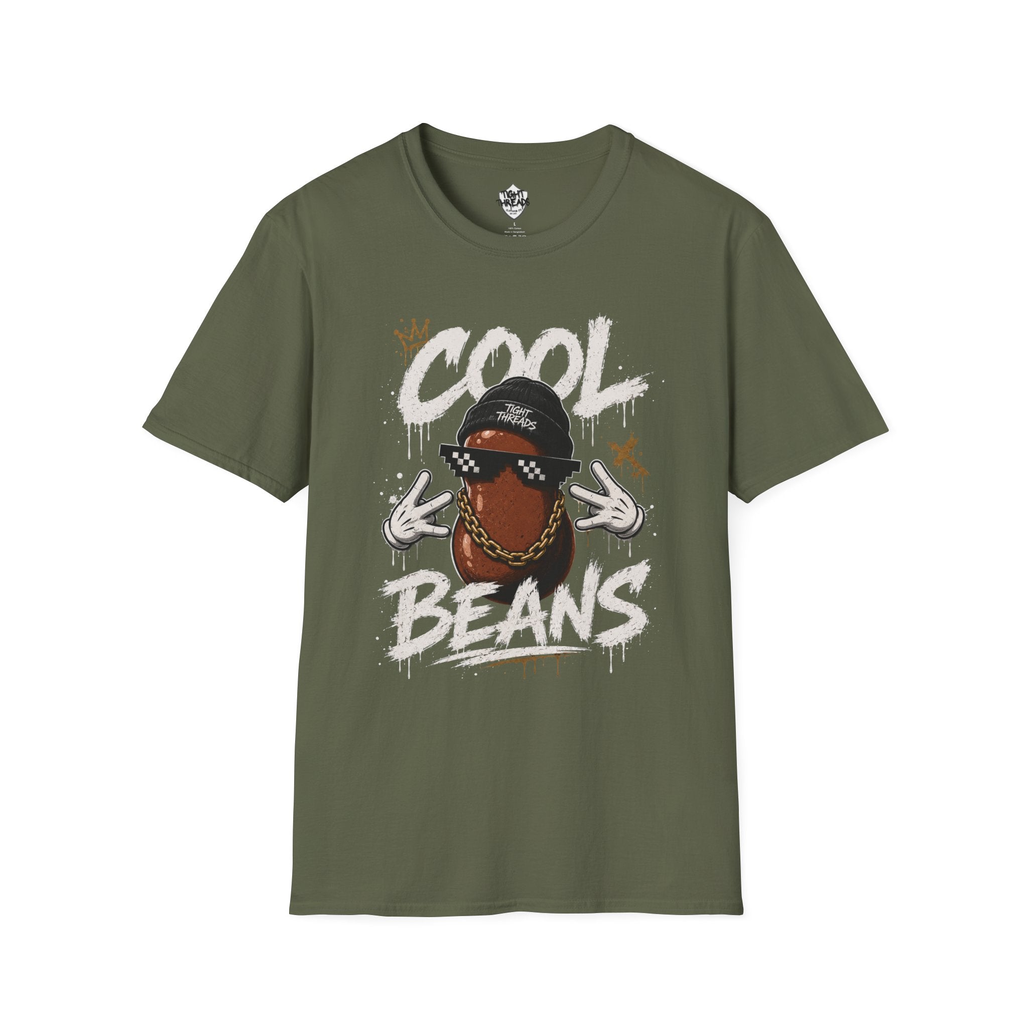 Cool Beans Graphic T-Shirt — Hipster Bean Cartoon Tee