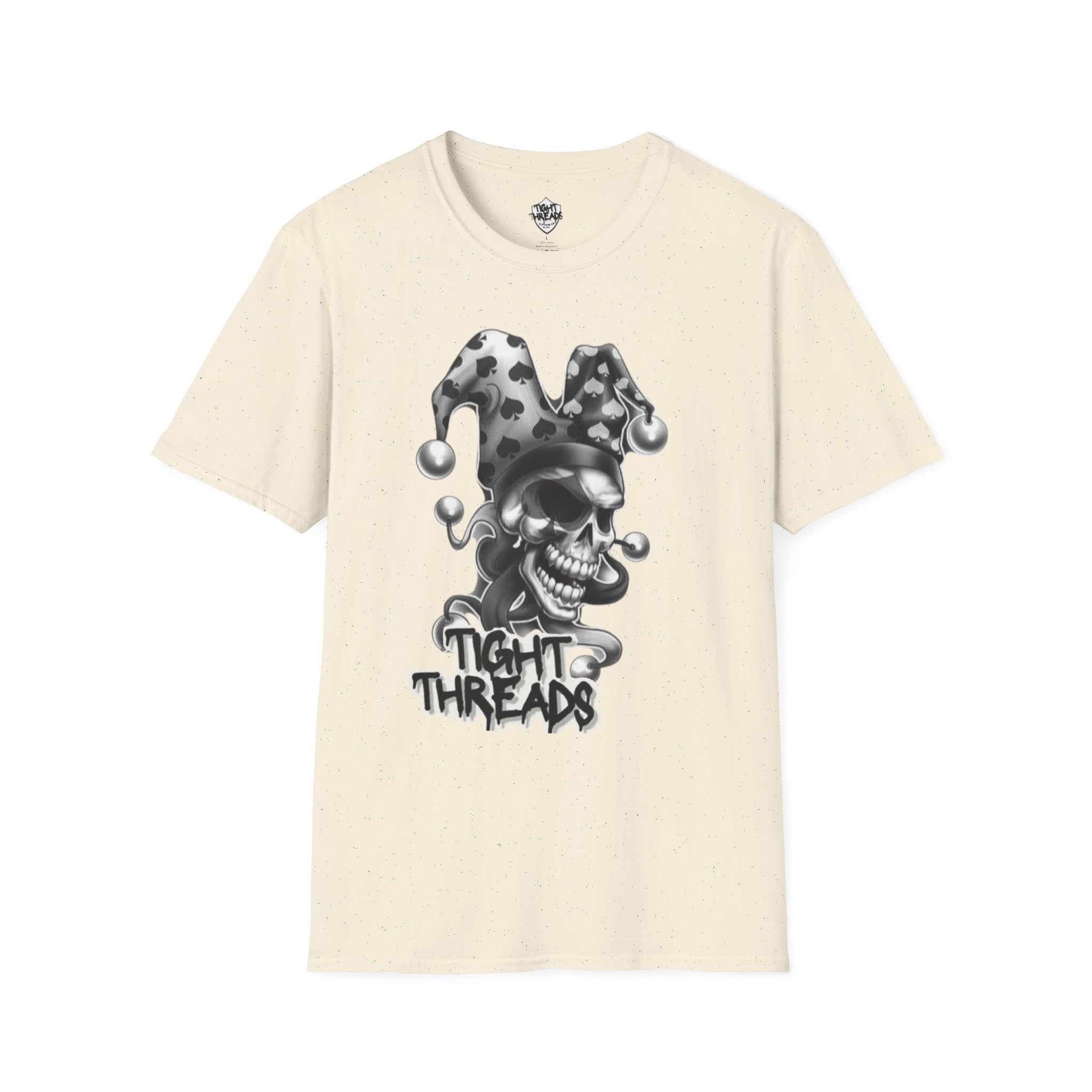 Skull Jester Tee - Unisex Softstyle T-Shirt, Halloween Costume Tee, Graphic Tee, Funny Shirt, Unique Gift for Him/Her