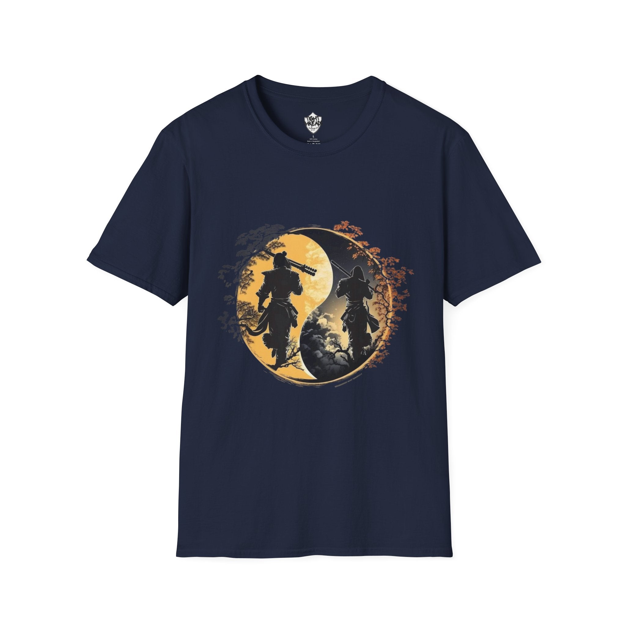 Yin Yang Samurai unisex style T-Shirt, Men and Women T-Shirt, durable and smooth fabric, casual wear.