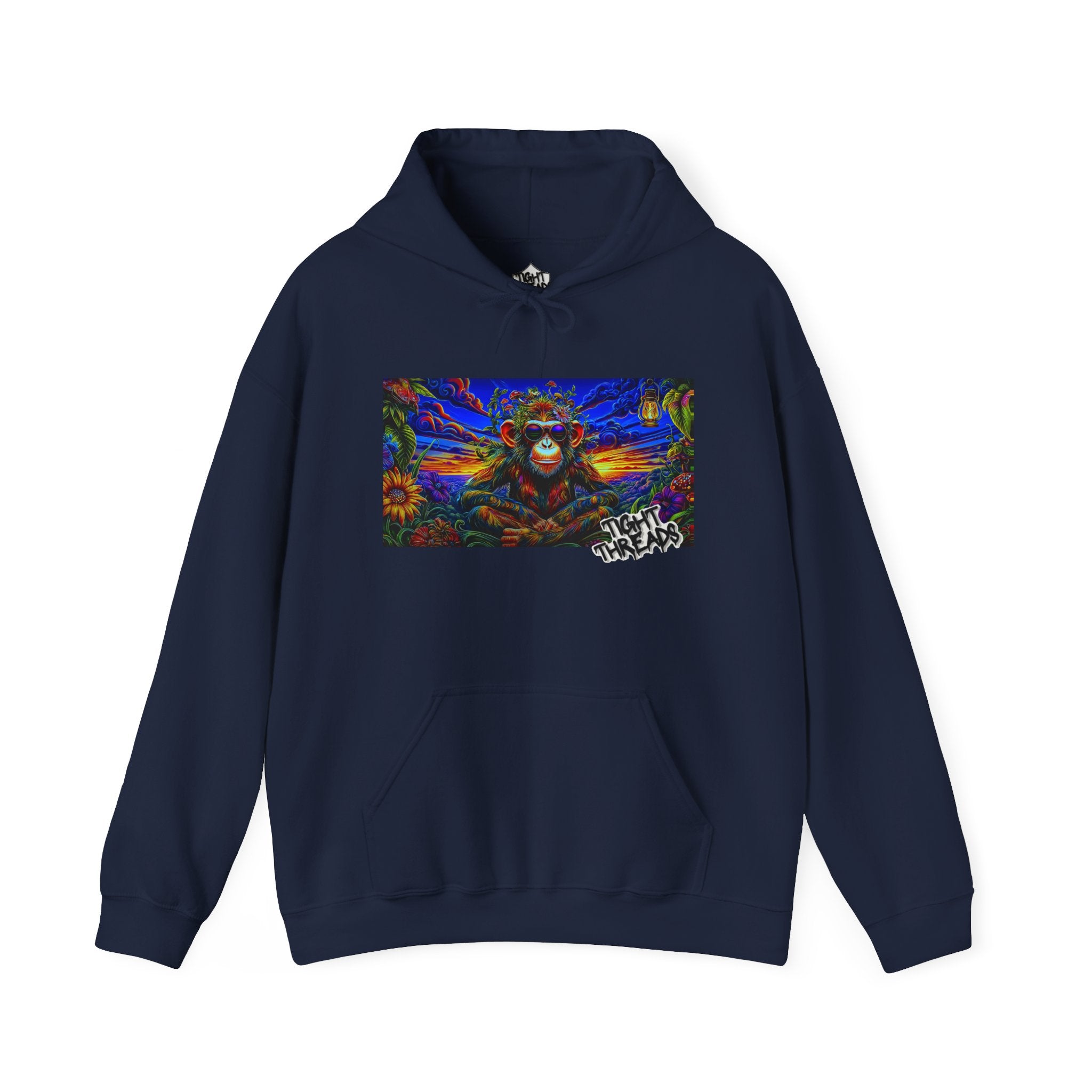Colorful Cool Monkey Artistic Hoodie, Graphic Sweatshirt, Beach Vibe, Casual Streetwear, Cozy Gift, Unisex Hooded Sweatshirt
