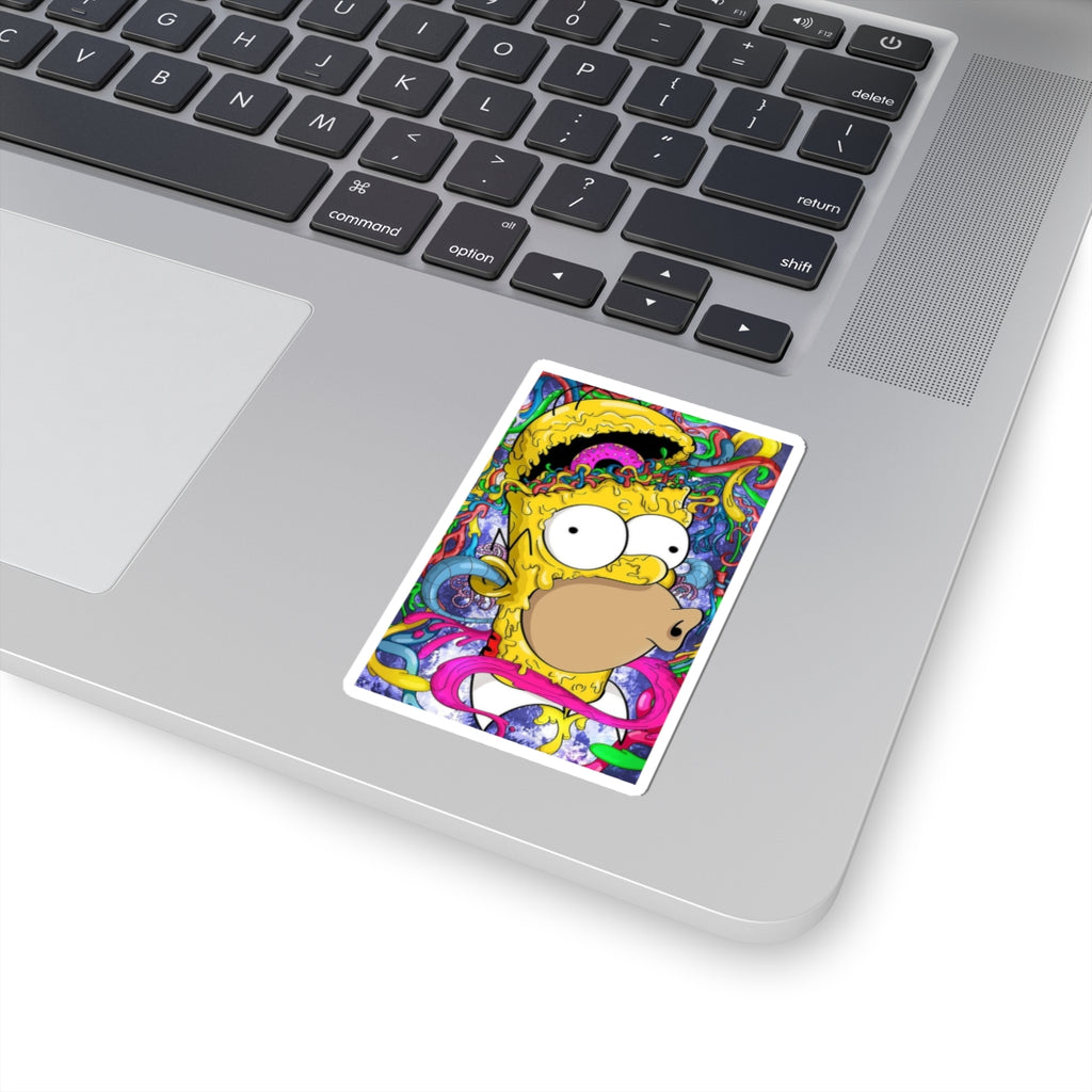 Psychedelic Homer doenut brain Sticker | Kiss-Cut Sticker
