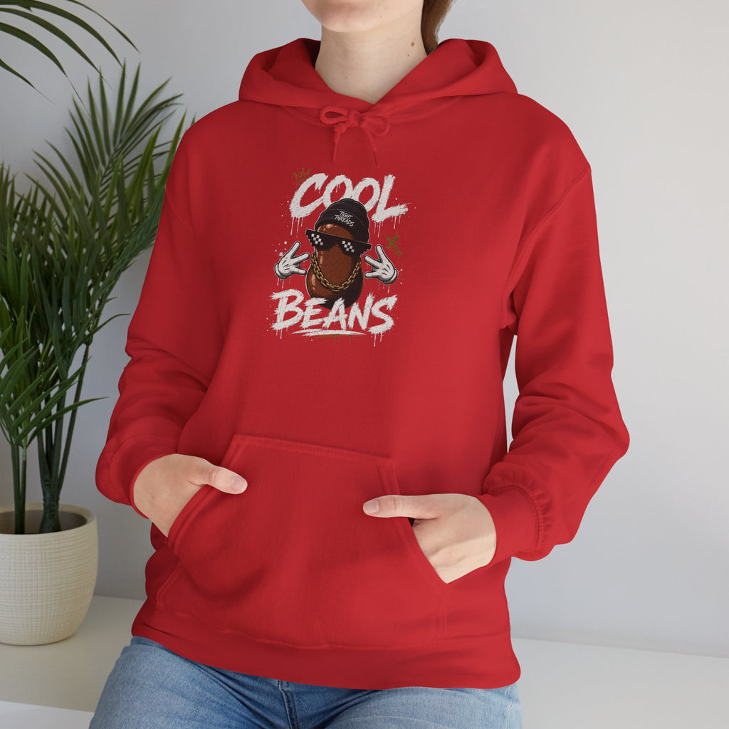 Cool Beans Hoodie — Funny Cartoon Coffee Bean Graphic Pullover
