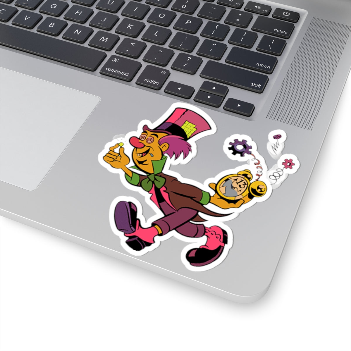 Psychedelic Mad Hatter Sticker - Kiss-Cut Stickers, Alice in Wonderland Decal, Trippy Laptop Sticker, Colorful Water Bottle Decal, Unique