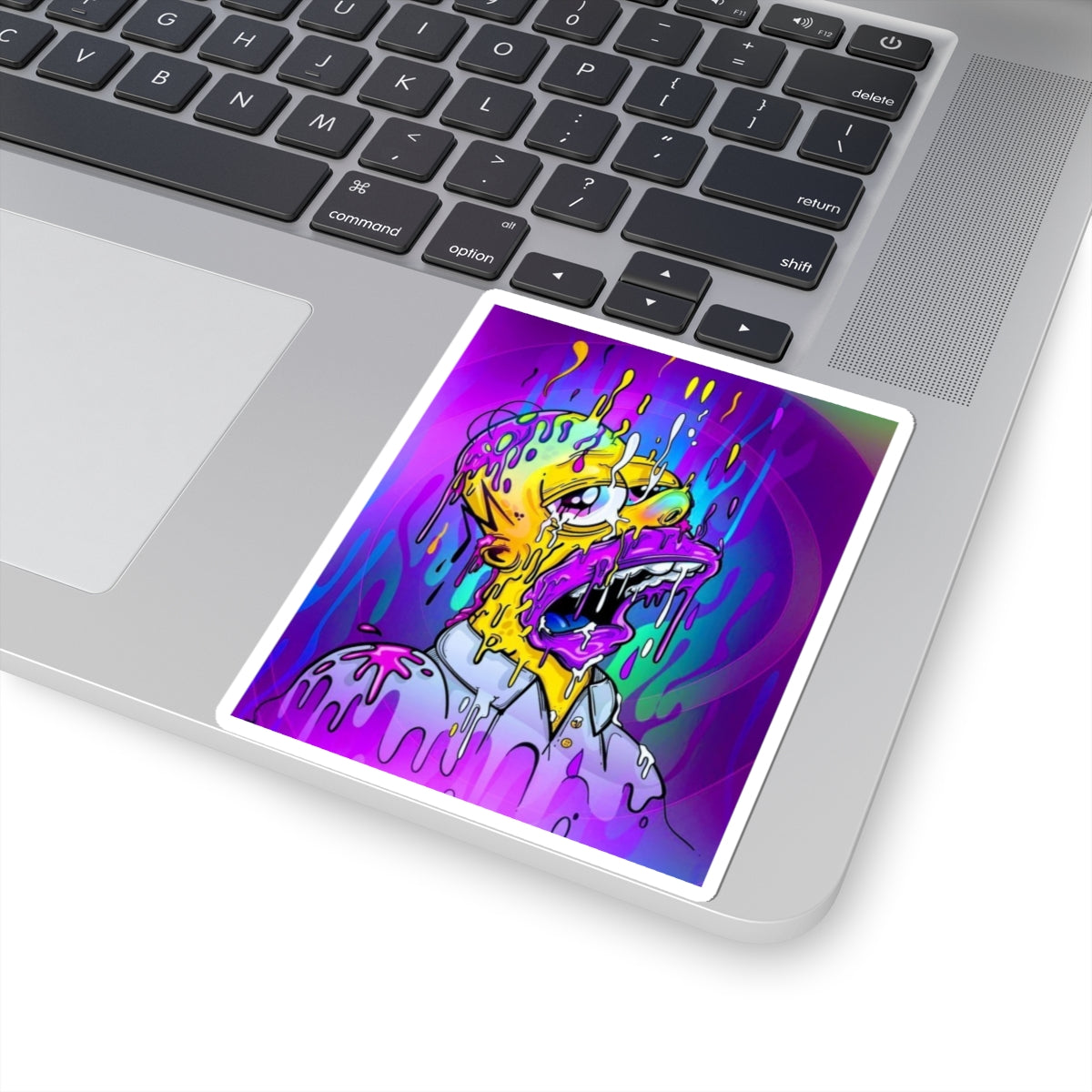 Melting Homer Head Kiss-Cut Sticker | Psychedelic Drip Art