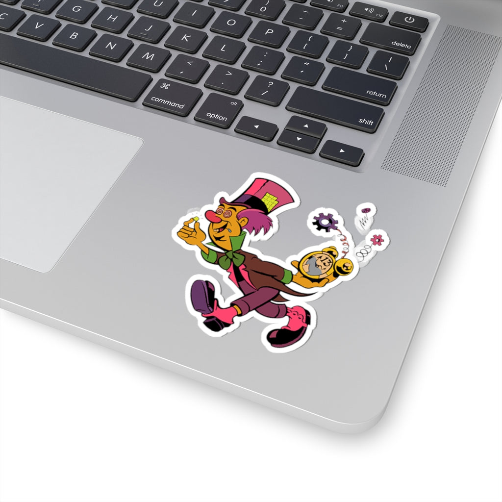 Psychedelic Mad Hatter Sticker - Kiss-Cut Stickers, Alice in Wonderland Decal, Trippy Laptop Sticker, Colorful Water Bottle Decal, Unique