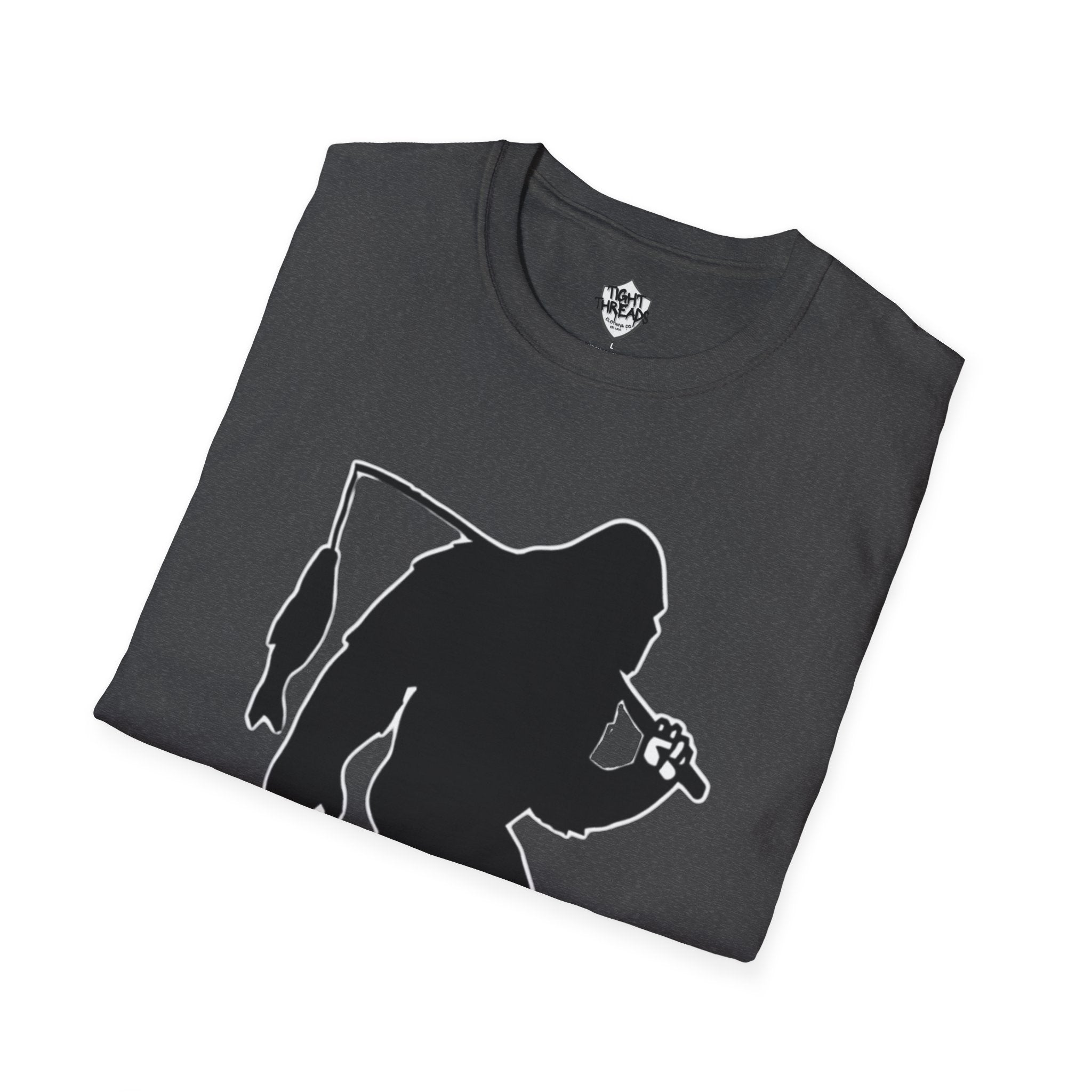 Bigfoot Fishing T-Shirt | Sasquatch Fisherman Silhouette