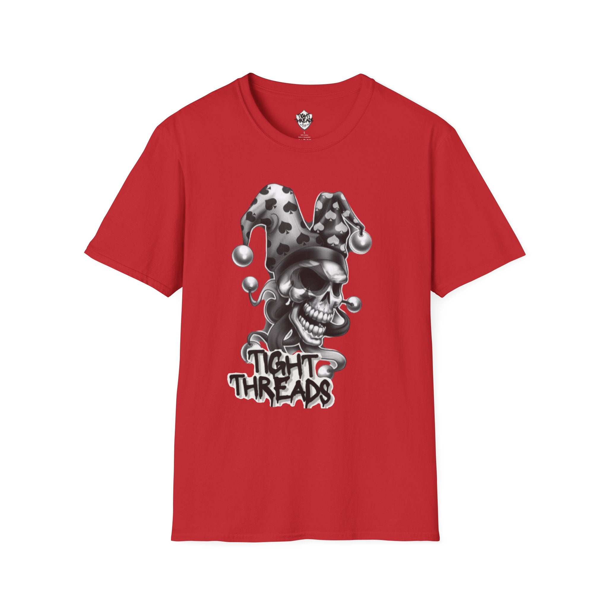 Skull Jester Tee - Unisex Softstyle T-Shirt, Halloween Costume Tee, Graphic Tee, Funny Shirt, Unique Gift for Him/Her