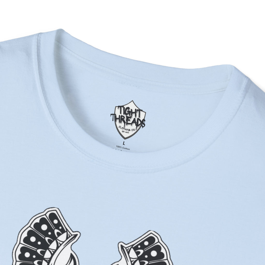 Samurai Skull Graphic T-Shirt, Unisex Softstyle Tee, Edgy Streetwear, Perfect for Anime Fans, Casual Wear, Birthday Gift