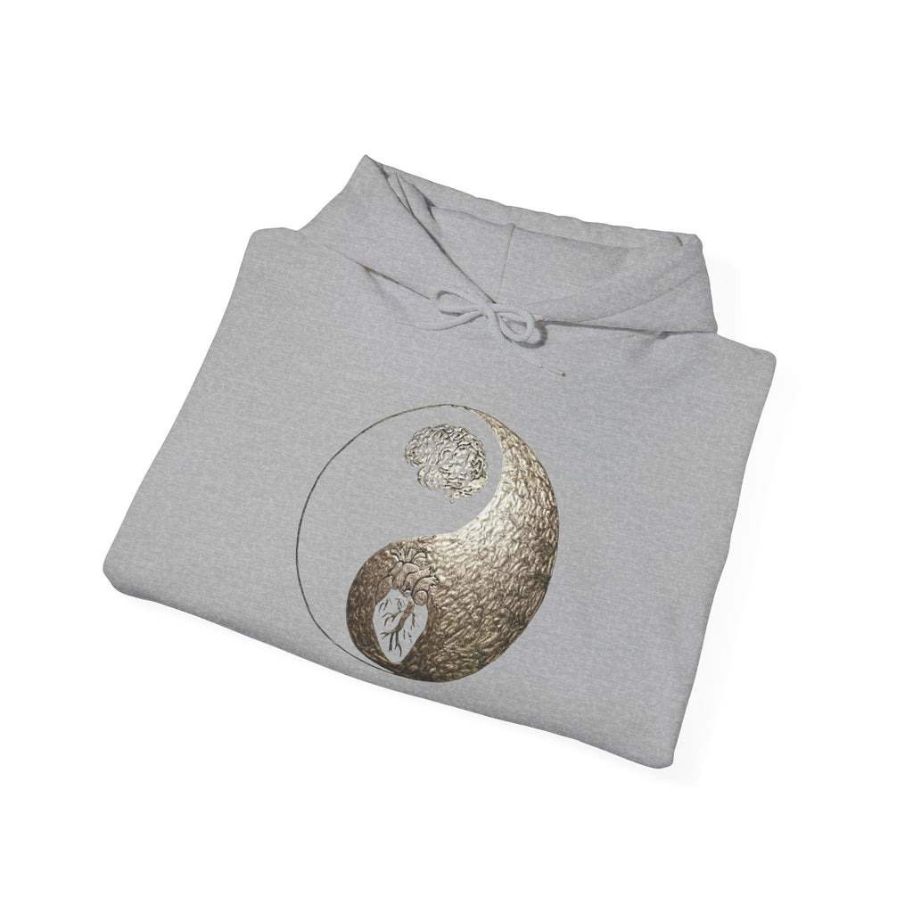 Yin Yang Mind over Body Hooded Sweatshirt - Cozy Unisex Hoodie for Peace Lovers, Spiritual Gift, Casual Wear, Meditation